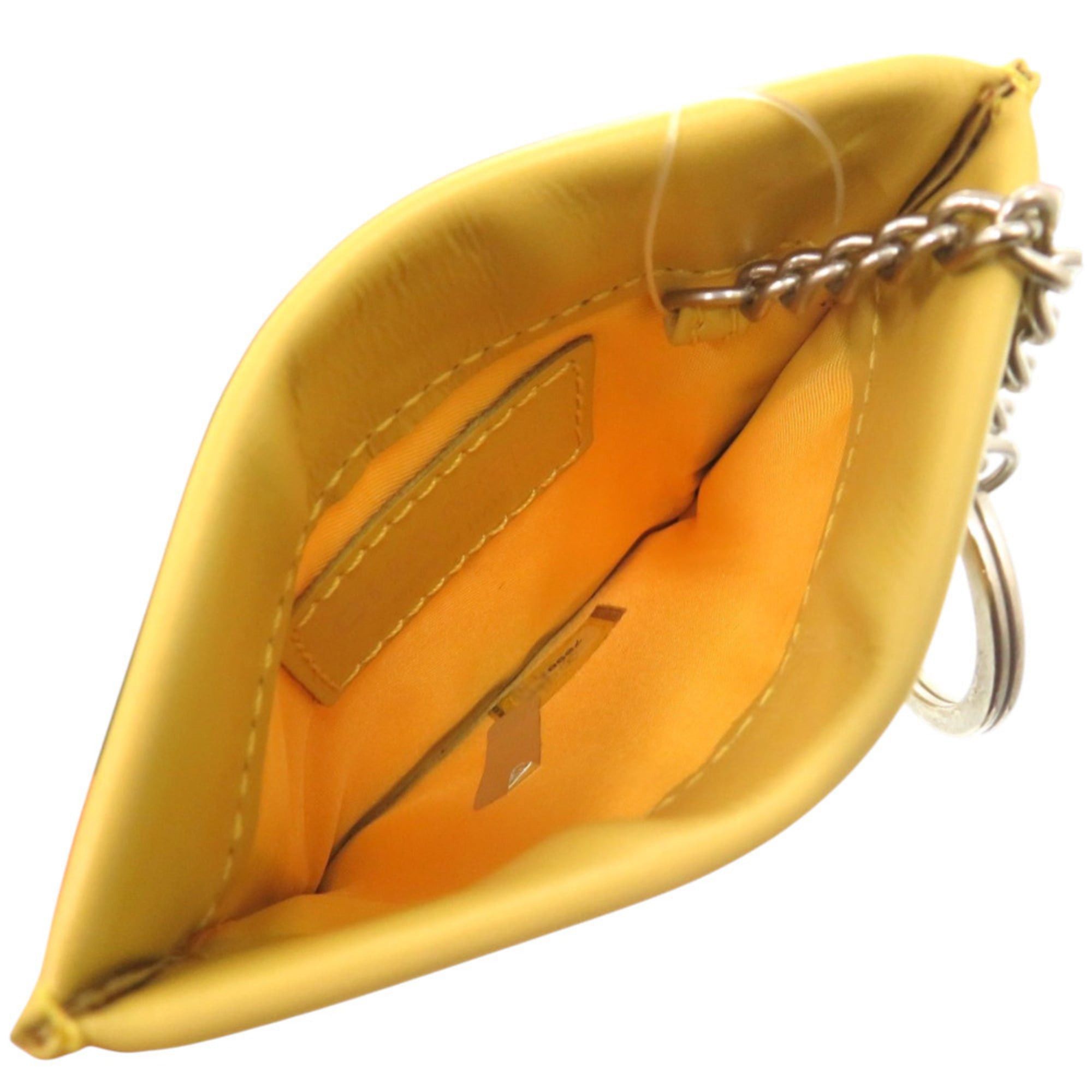 Chanel Chanel Coco Mark New Travel Line Leather Wallet/Coin Case, Yellow, with Key Ring, 1065 Size ONE SIZE - 5 Thumbnail