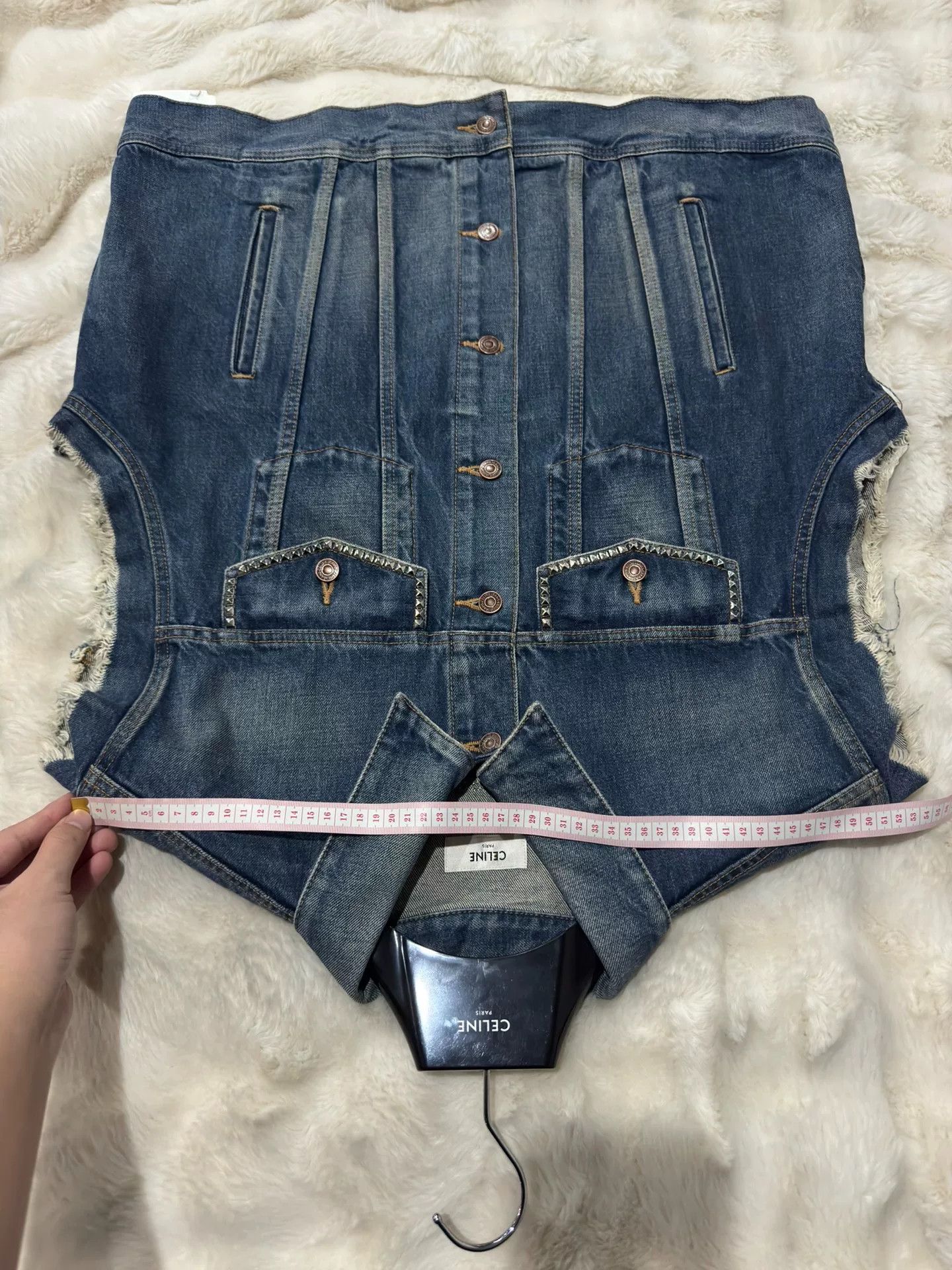 Celine Celine Runway Studded Denim Vest Size US M / EU 48-50 / 2 - 6 Thumbnail