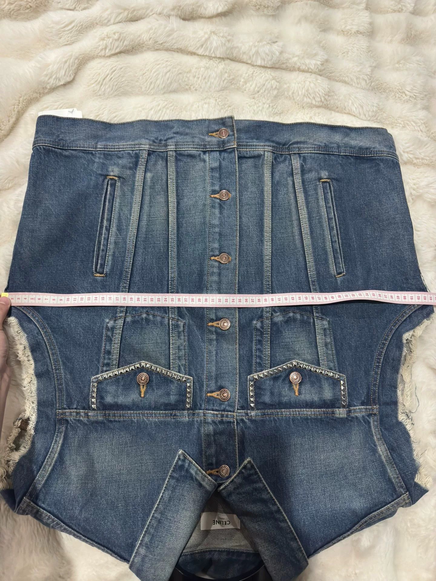 Celine Celine Runway Studded Denim Vest Size US M / EU 48-50 / 2 - 7 Thumbnail