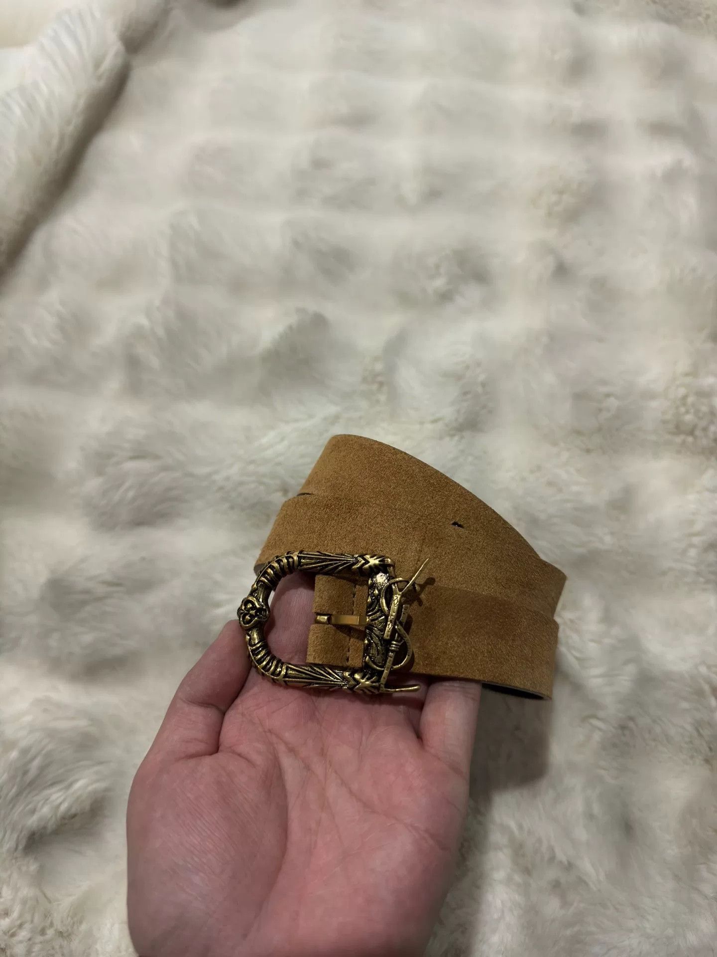 Saint Laurent Paris Saint Laurent Gold Engraved Logo Belt Size ONE SIZE - 2 Thumbnail