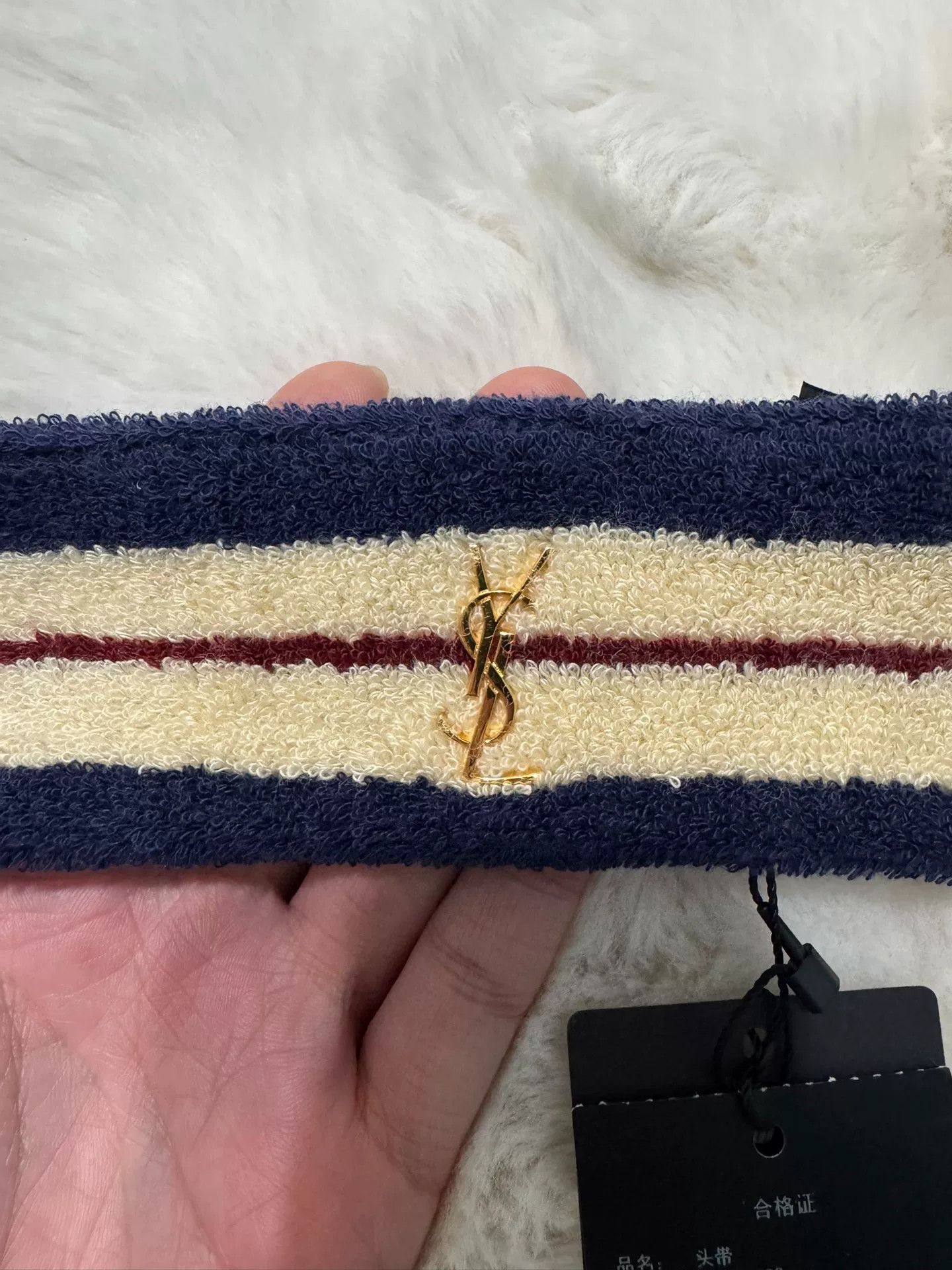 Saint Laurent Paris Saint Laurent Gold Logo Headband Size ONE SIZE - 2 Thumbnail