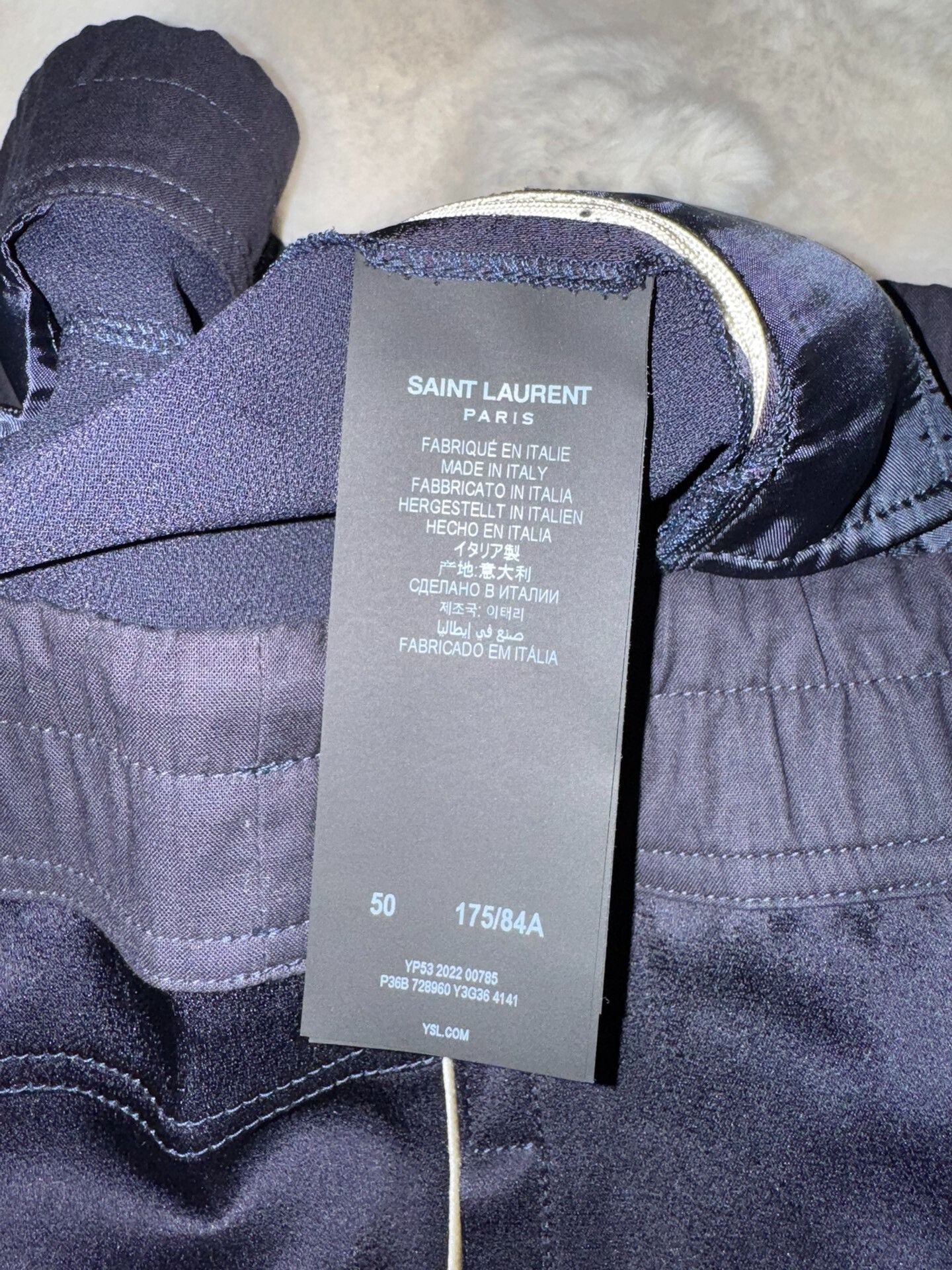 Saint Laurent Paris Saint Laurent YSL Navy Casual Trousers Size US 34 / EU 50 - 4 Thumbnail