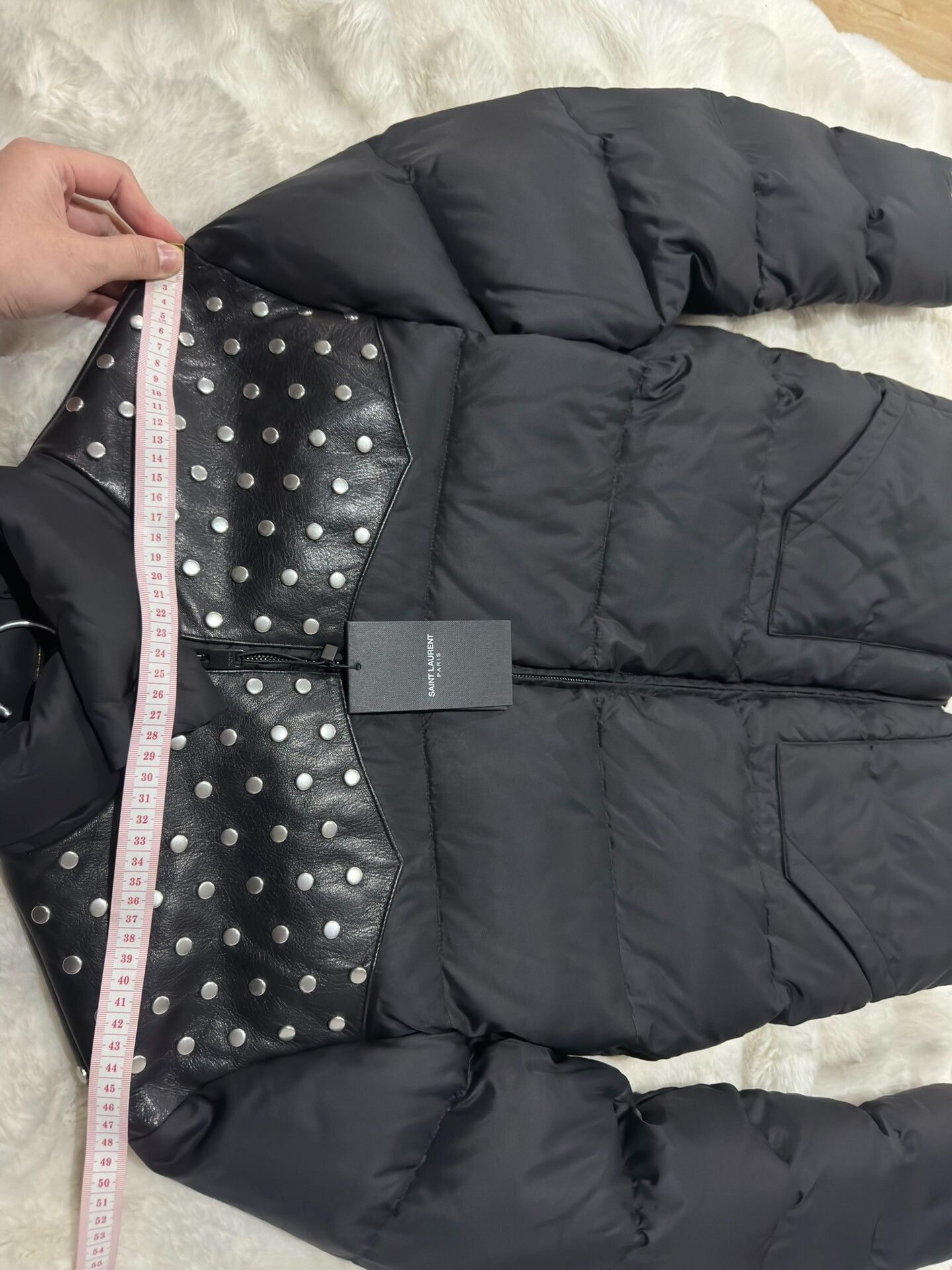 Yves Saint Laurent Saint Laurent YSL Rivet Leather Puffer Jacket Size US M / EU 48-50 / 2 - 5 Thumbnail