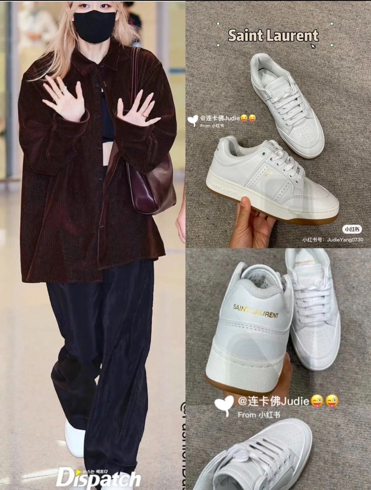 Yves Saint Laurent Saint Laurent SL61 Women's White Sneakers Size US 6.5 / IT 36.5 - 2 Thumbnail