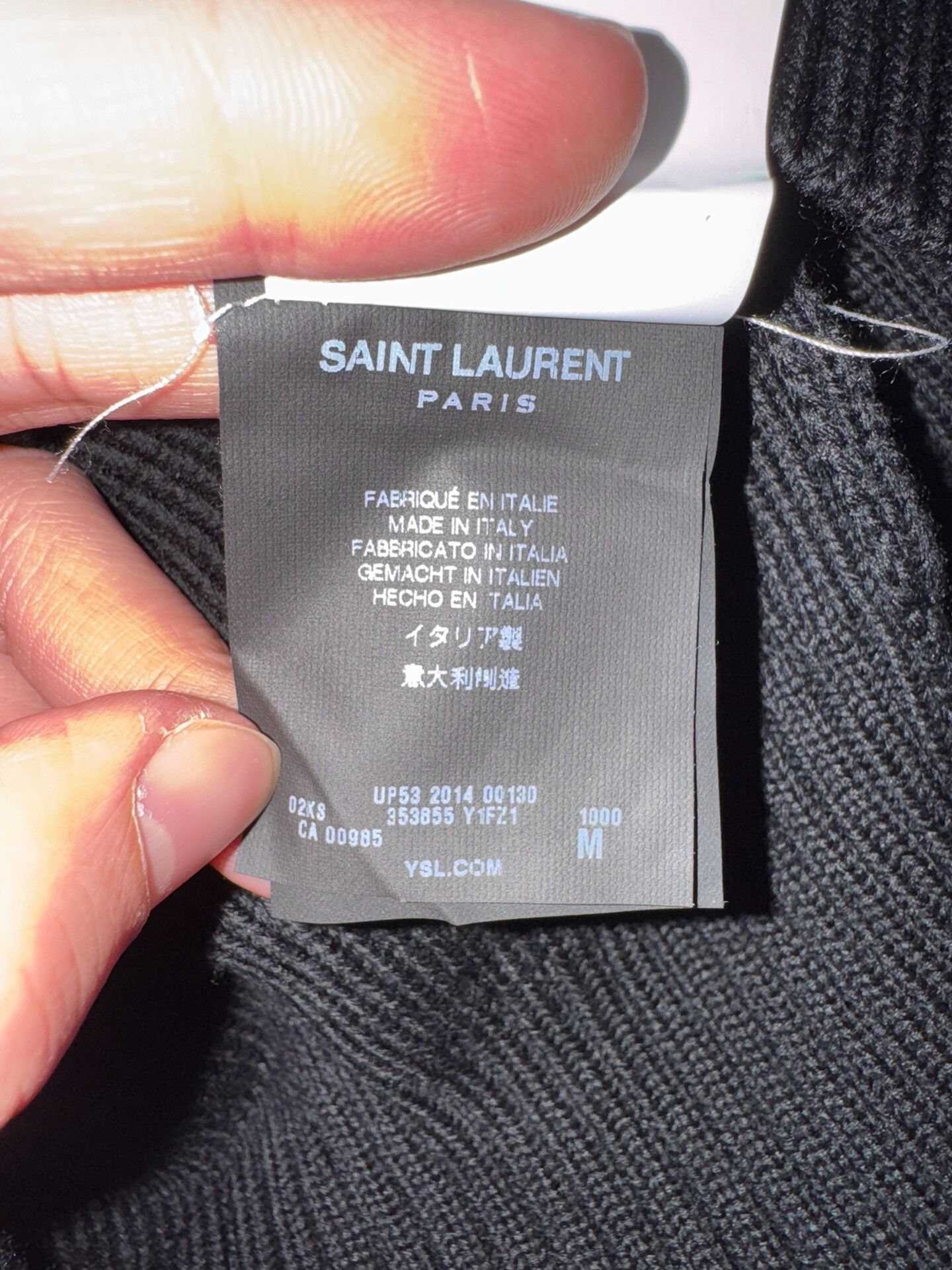 Saint Laurent Paris Saint Laurent Men's Wool Leather Sweater Size US M / EU 48-50 / 2 - 4 Thumbnail