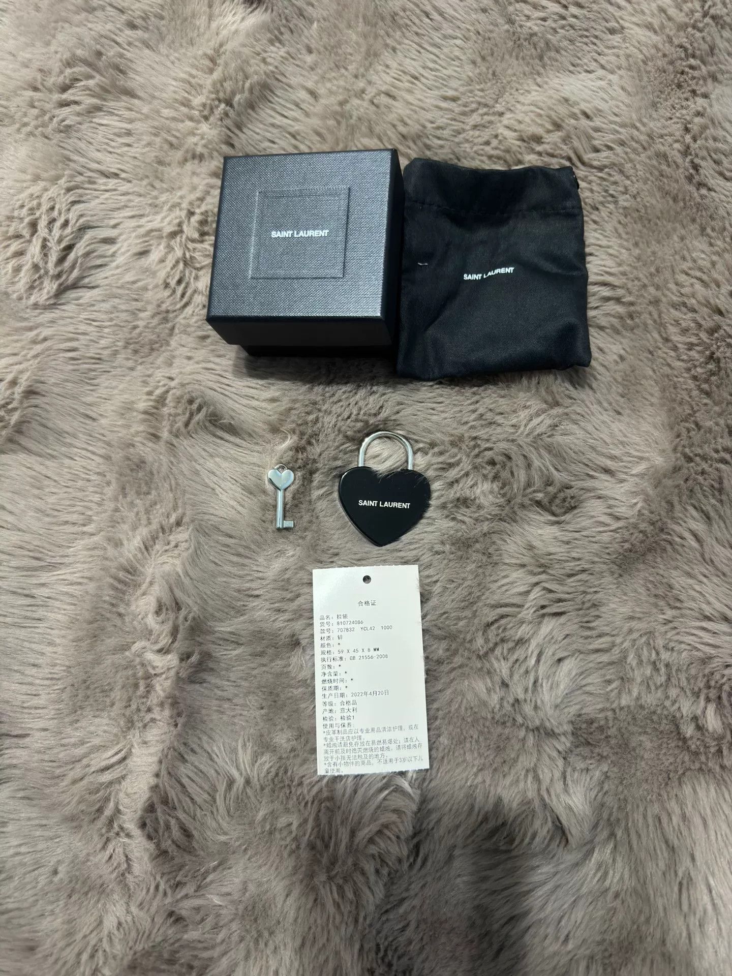 Yves Saint Laurent Saint Laurent YSL Black Silver Padlock Size ONE SIZE - 8 Thumbnail