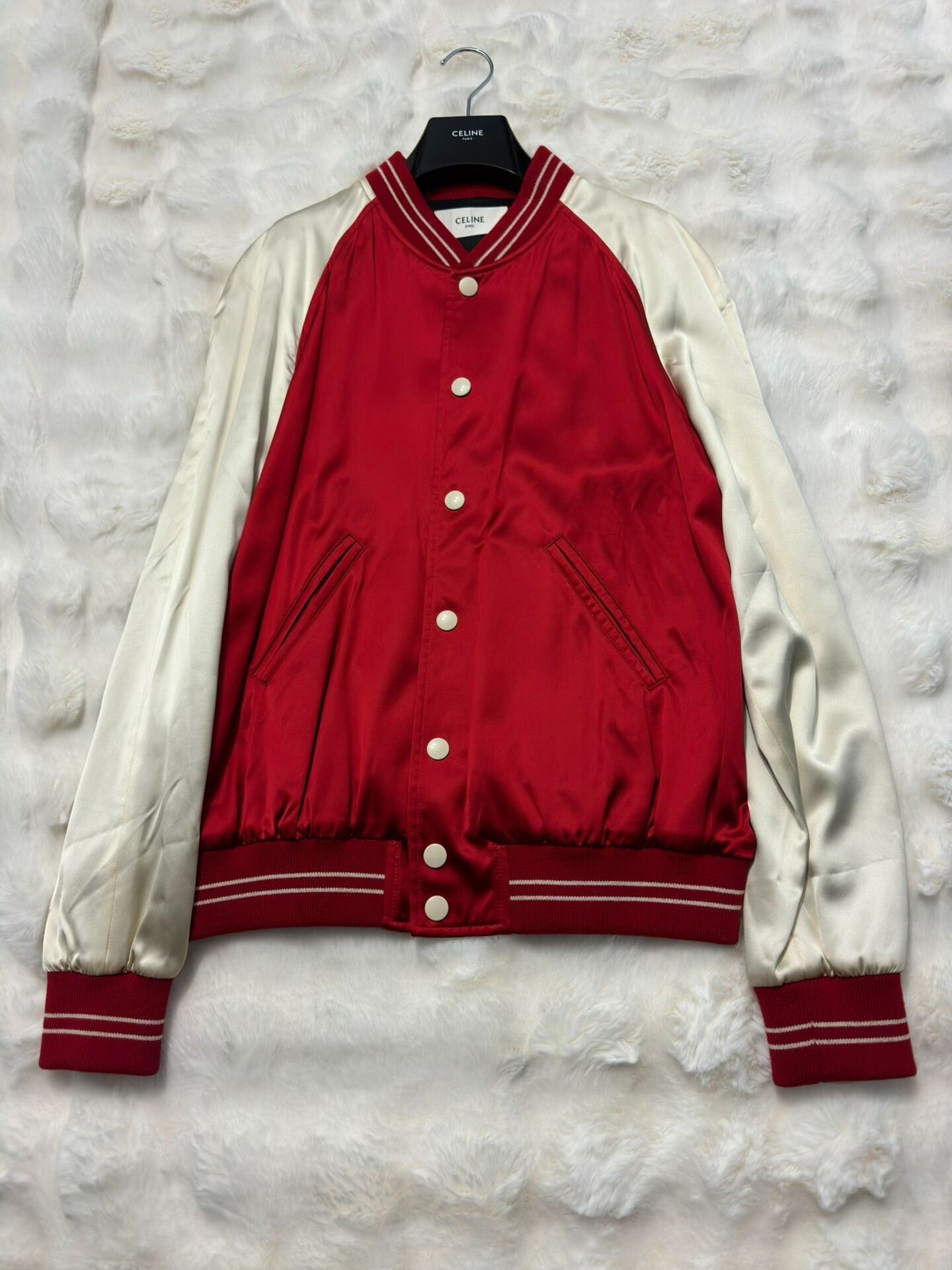 Celine Celine Classic Satin Baseball Jacket Size US L / EU 52-54 / 3 - 3 Thumbnail