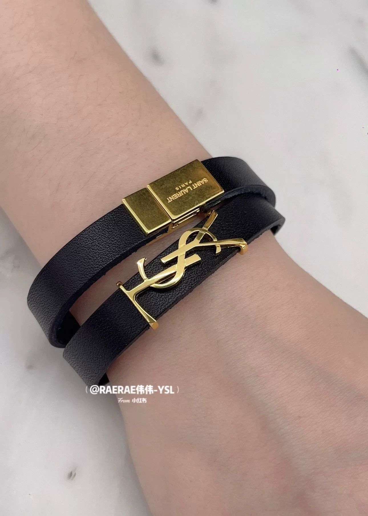 Saint Laurent Paris Saint Laurent YSL Gold Double Ring Bracelet Size ONE SIZE - 3 Thumbnail