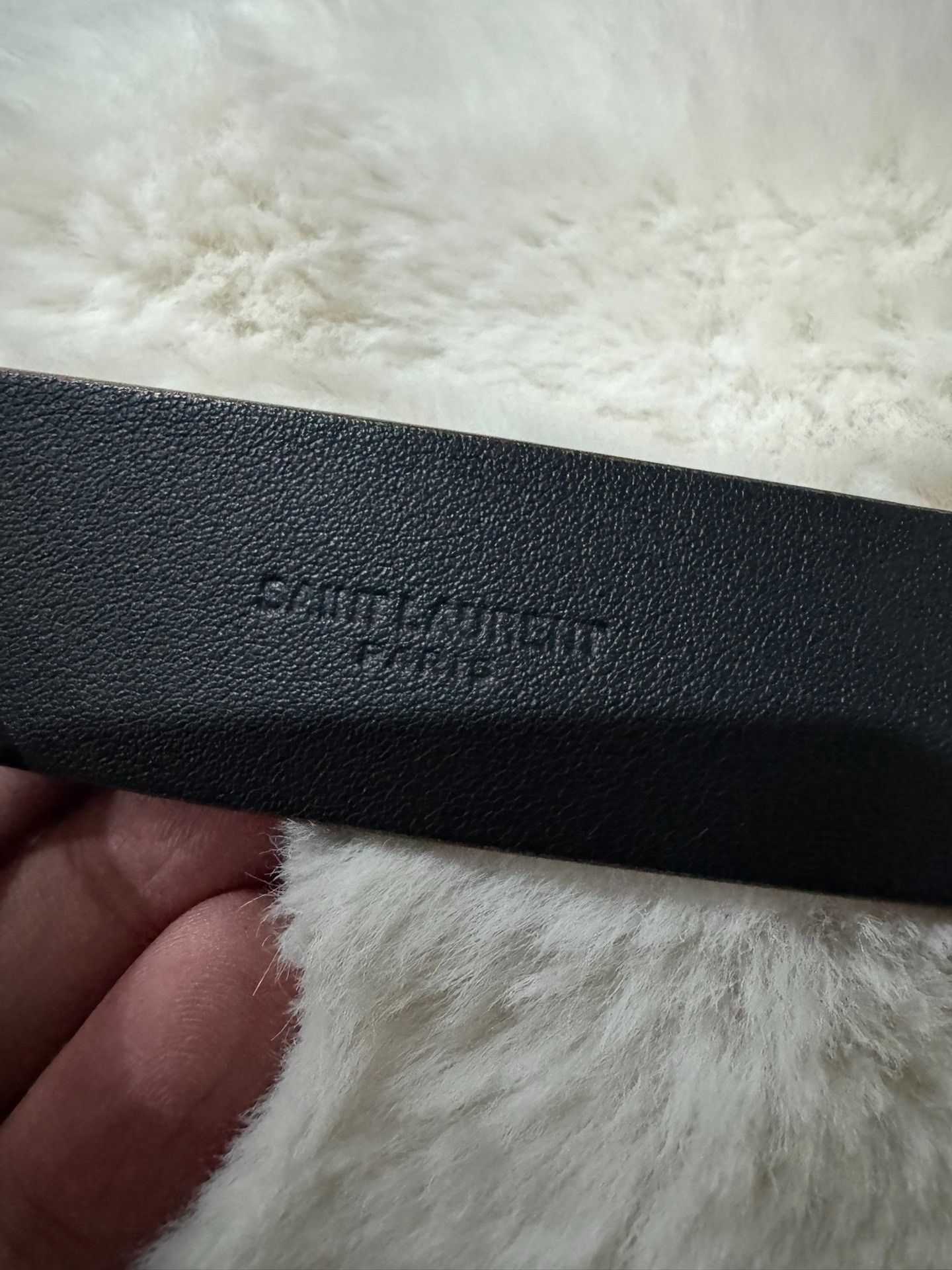 Saint Laurent Paris Saint Laurent Gold Buckle Carved Logo Belt Size ONE SIZE - 5 Thumbnail