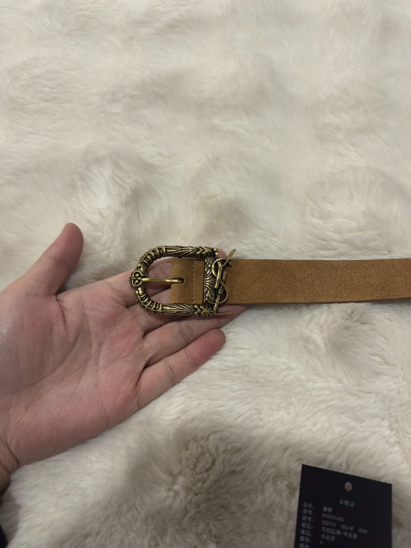 Saint Laurent Paris Saint Laurent Gold Buckle Carved Logo Belt Size ONE SIZE - 3 Thumbnail
