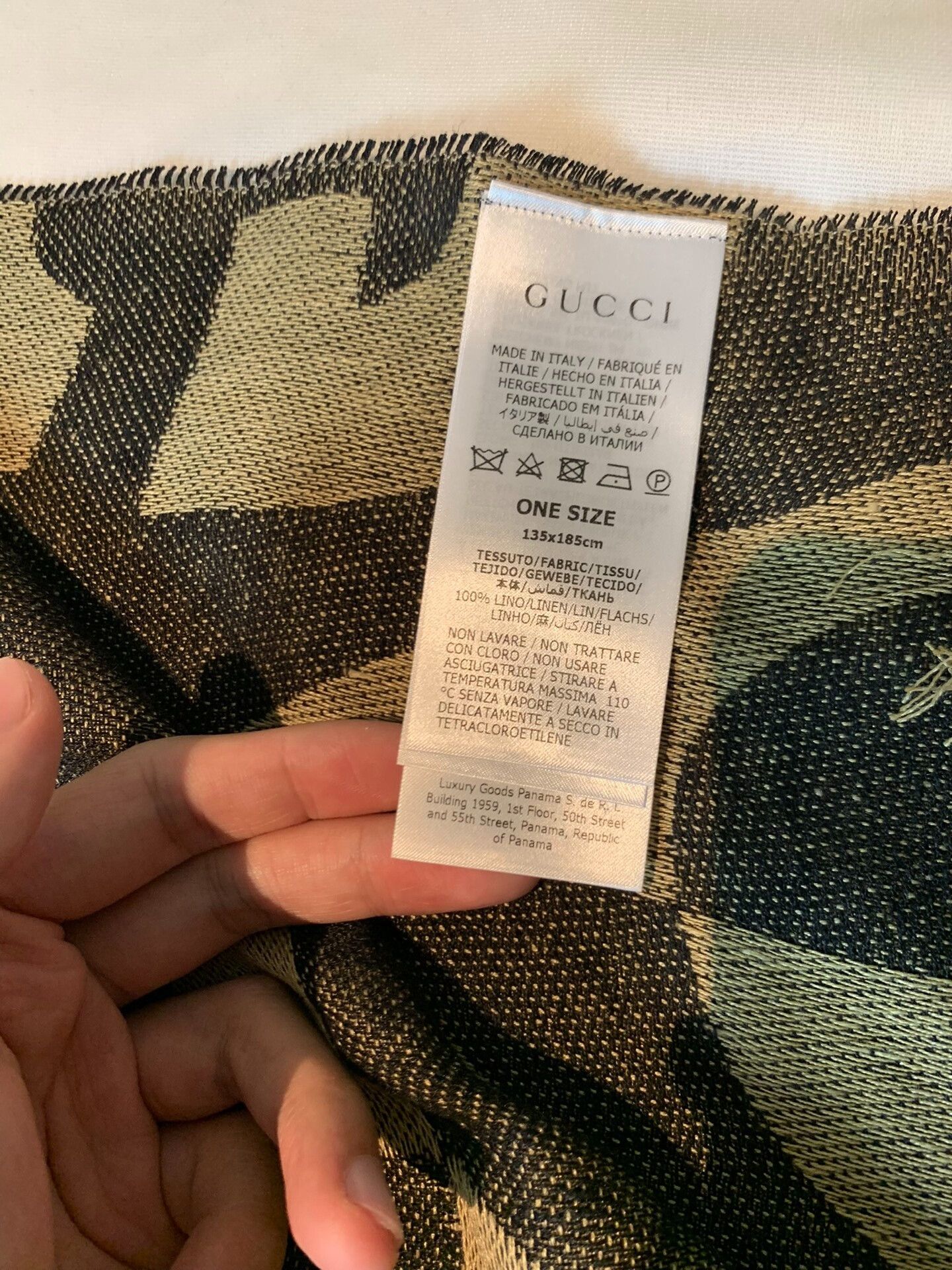 Gucci Gucci All-Over Print Beige Blanket Size ONE SIZE - 6 Thumbnail