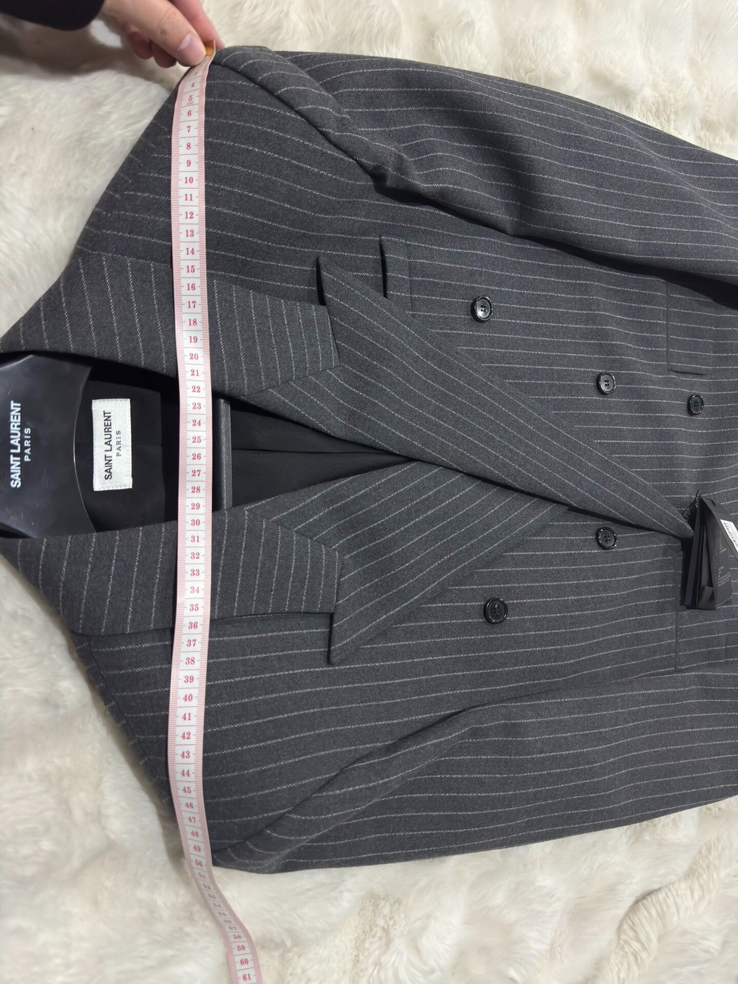 Saint Laurent Paris Saint Laurent 24 Flannel Double-Breasted Blazer Size US M / EU 48-50 / 2 - 7 Thumbnail