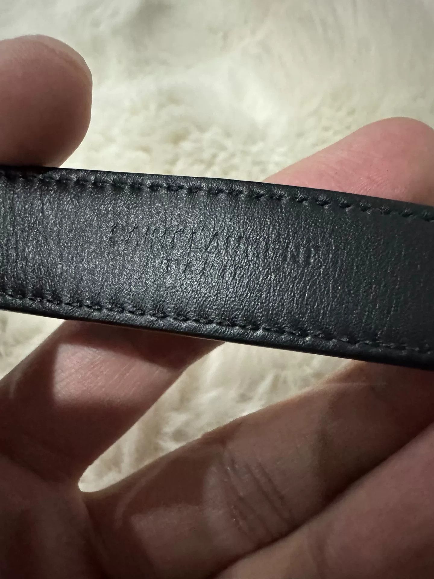 Yves Saint Laurent Saint Laurent Black Silver Logo Belt 85 Size ONE SIZE - 4 Thumbnail
