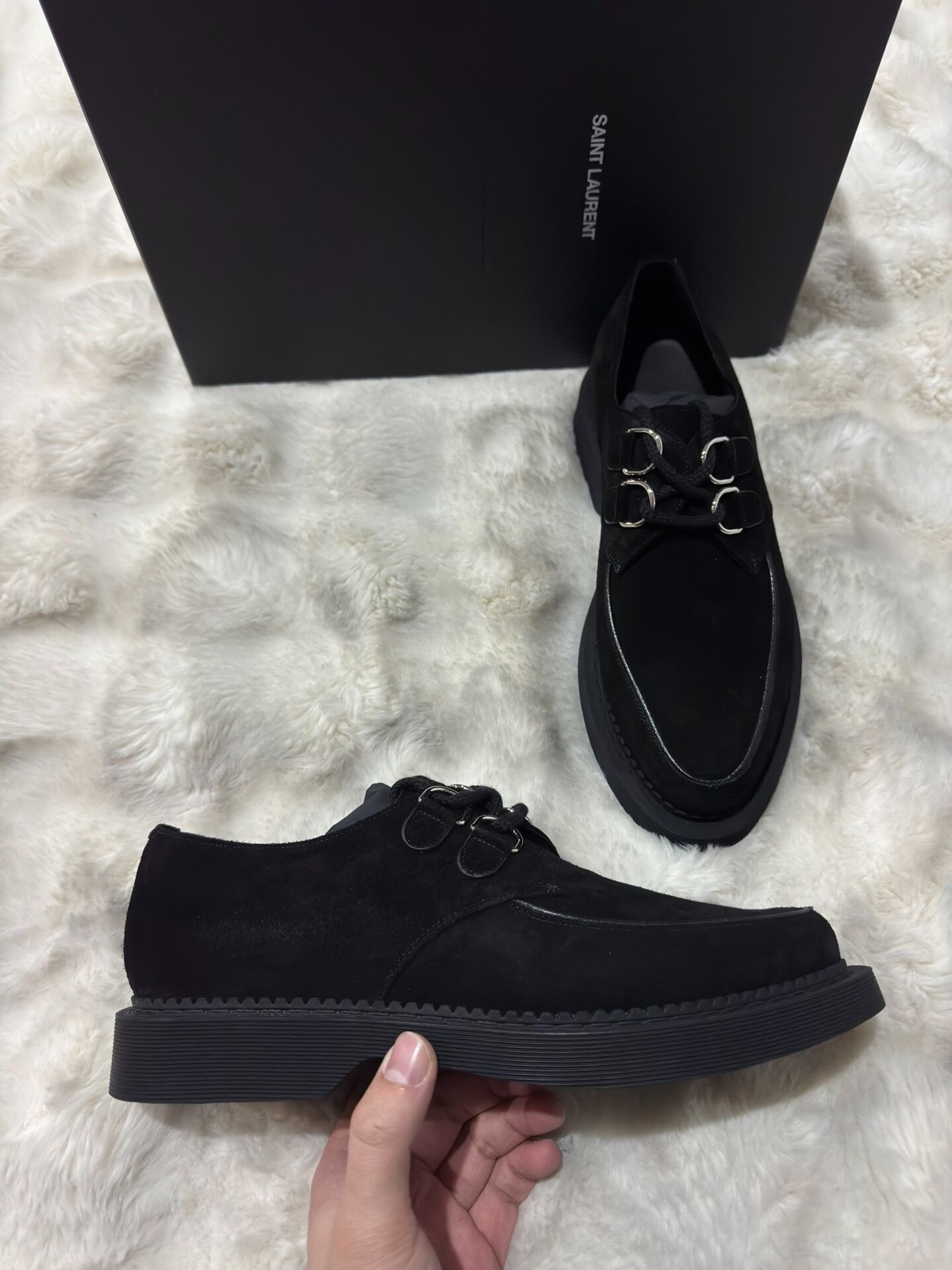 Saint Laurent Paris Saint Laurent Men's Lace-Up Loafers Size US 8 / EU 41 - 9 Thumbnail