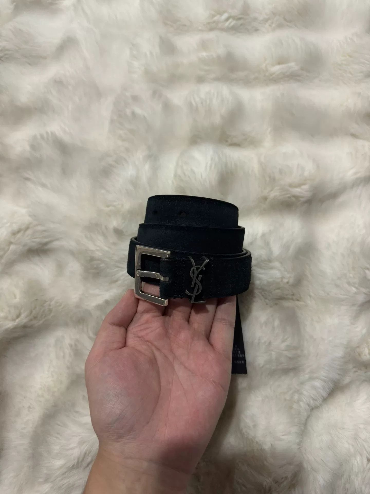 Saint Laurent Paris Saint Laurent YSL Suede Logo Belt Size ONE SIZE - 2 Thumbnail