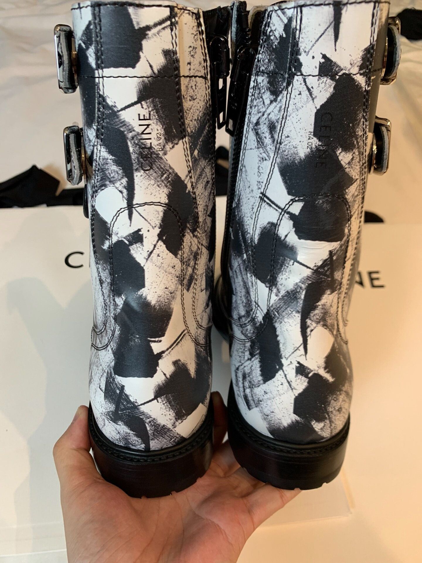 Celine Celine Show Print Combat Boots RA02 Size US 9 / EU 42 - 5 Thumbnail