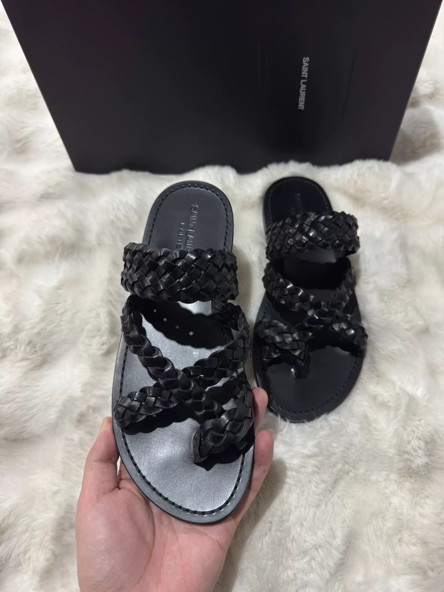 Saint Laurent Paris Saint Laurent Woven Slipper Sandals Size US 7 / EU 40 - 3 Thumbnail