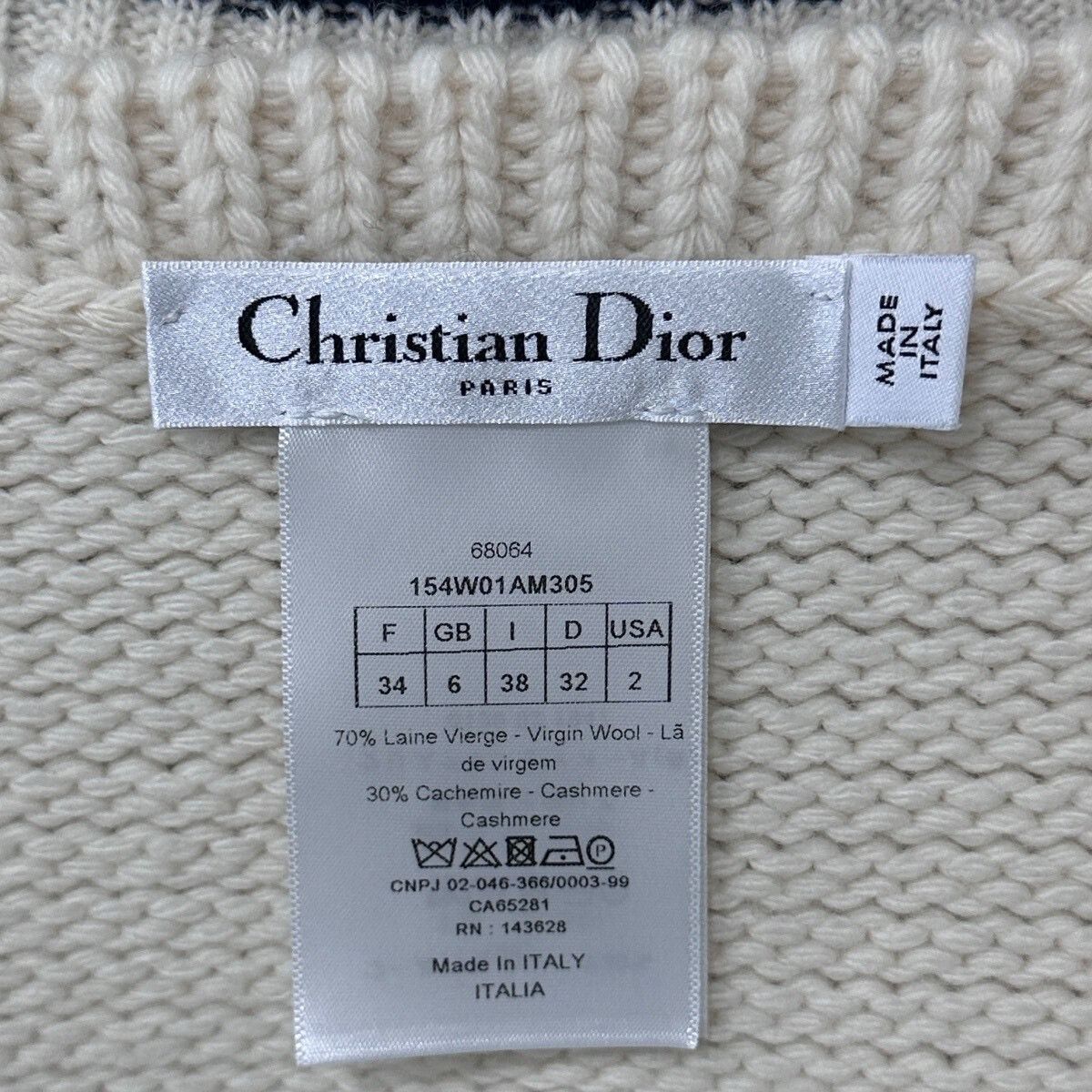 Dior Dior Black White Stripe Navy Collar Sweater Size XS / US 0-2 / IT 36-38 - 8 Thumbnail