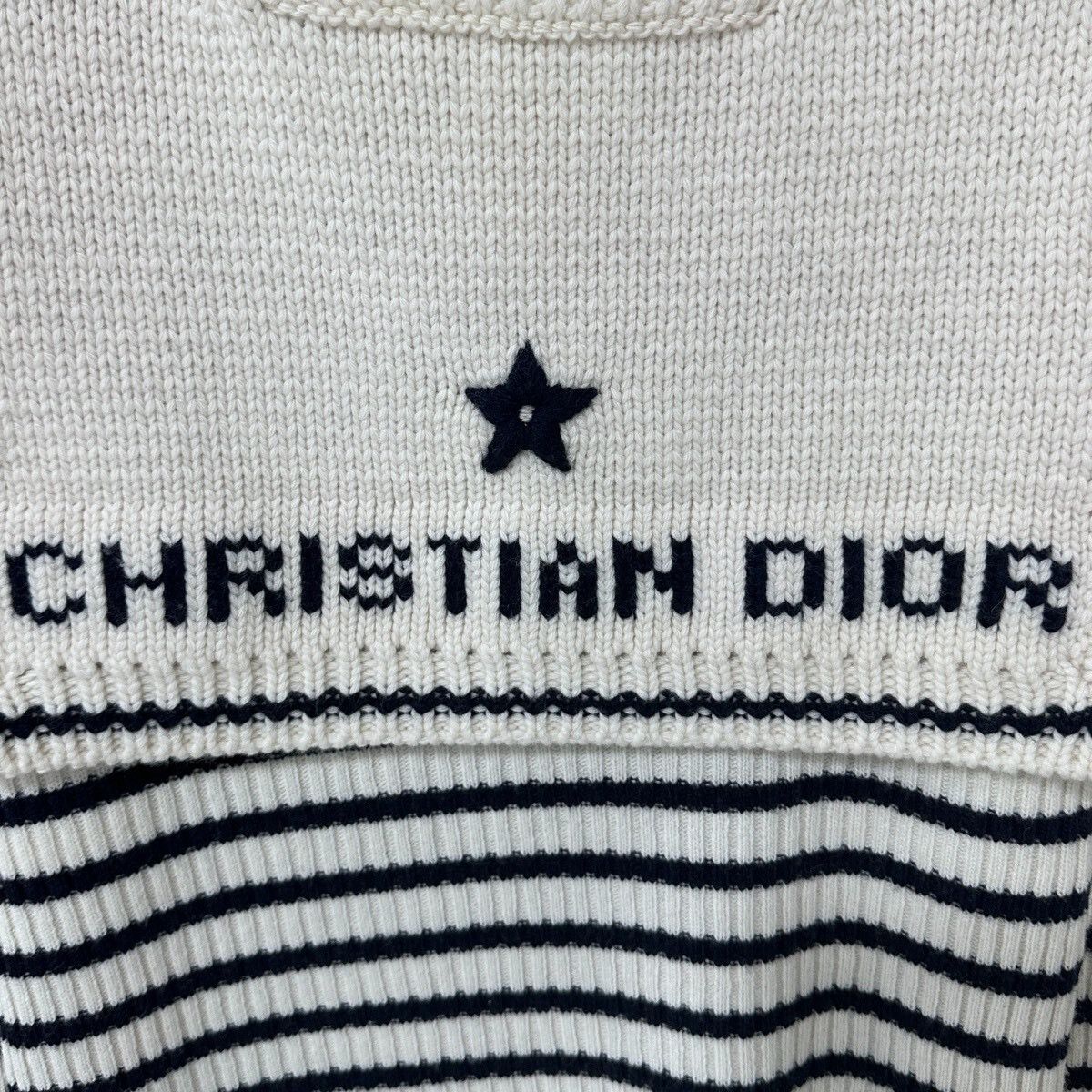 Dior Dior Black White Stripe Navy Collar Sweater Size XS / US 0-2 / IT 36-38 - 4 Thumbnail