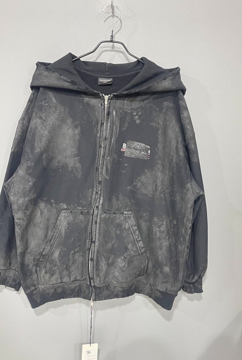 Balenciaga Balenciaga Washed Zipper Hoodie Size US XL / EU 56 / 4 - 2 Thumbnail