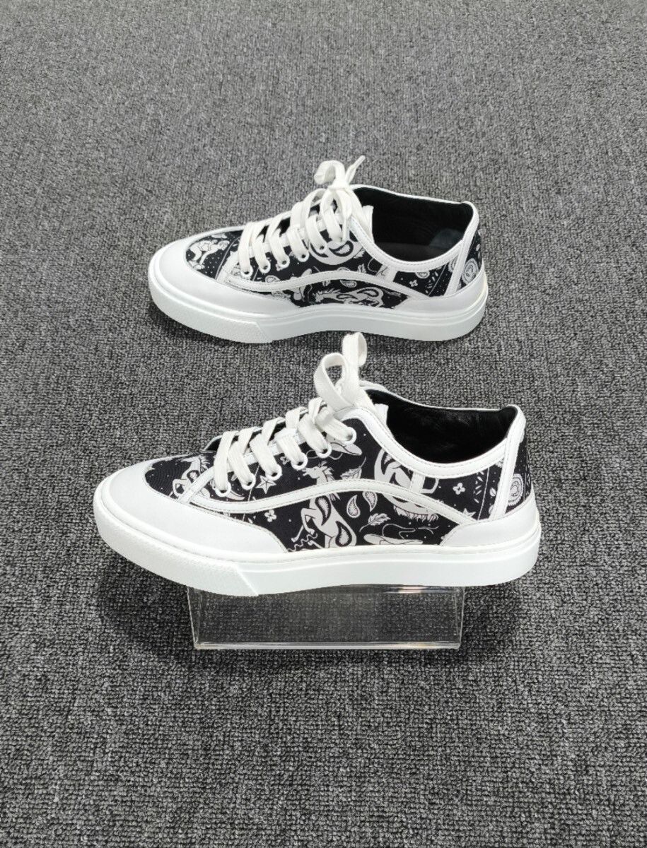 Hermes Hermes Get Black White Printed Sneakers Size US 5 / IT 35 - 2 Thumbnail