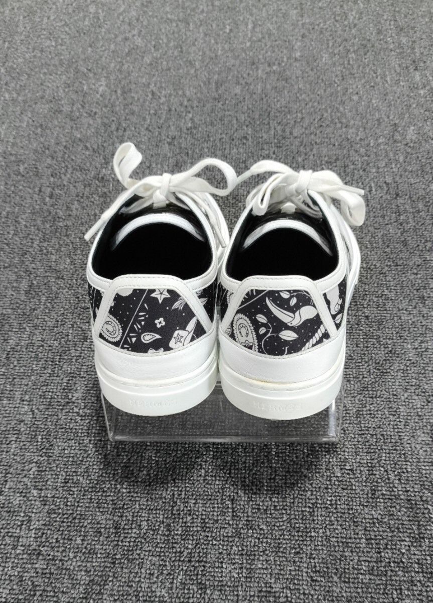 Hermes Hermes Get Black White Printed Sneakers Size US 5 / IT 35 - 5 Thumbnail