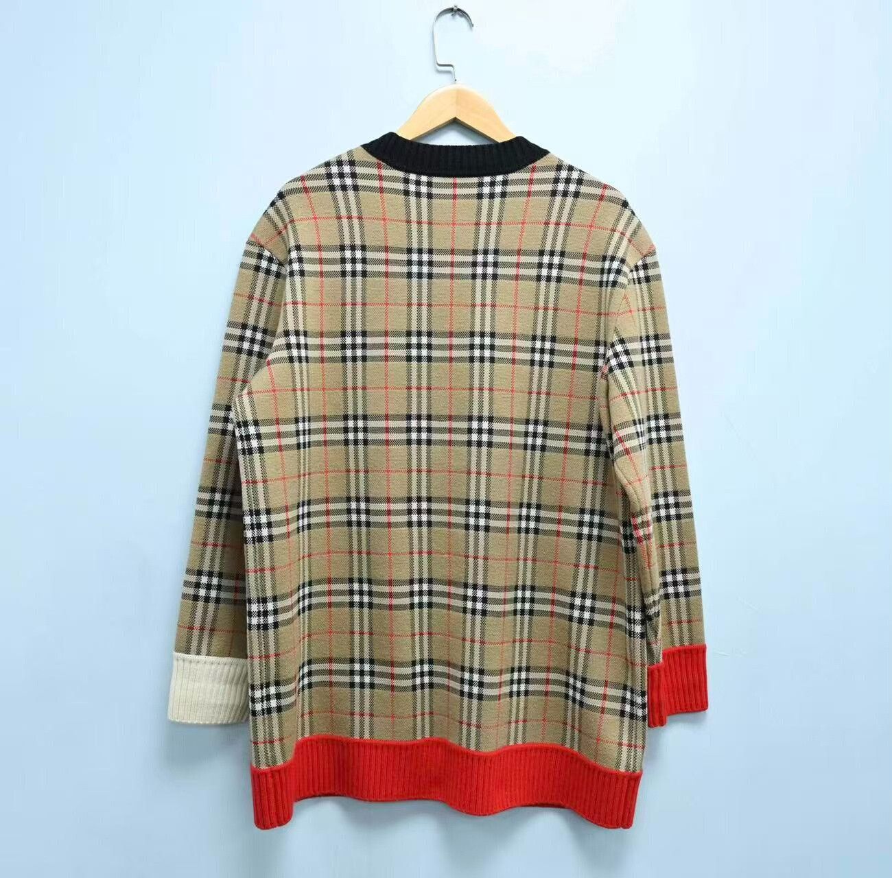 Burberry Burberry Check Color Block Cardigan Size US XL / EU 56 / 4 - 2 Thumbnail