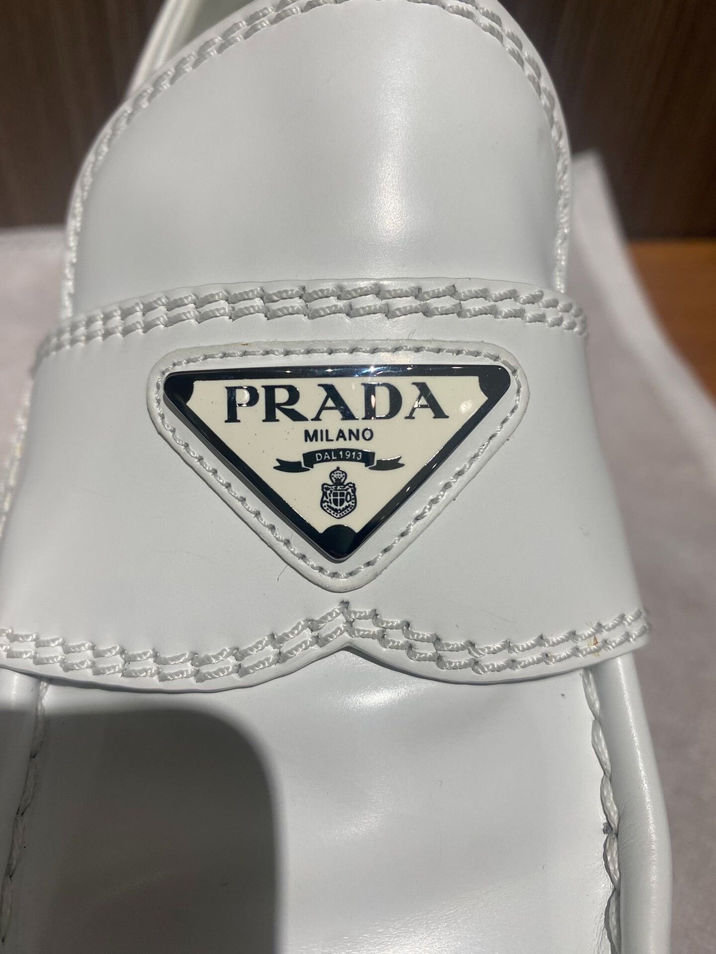 Prada Prada White Platform Loafers Size US 7 / IT 37 - 5 Thumbnail