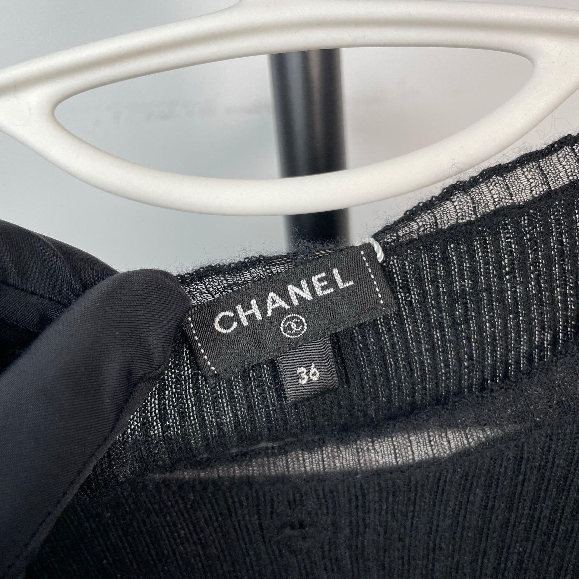 Chanel Chanel 21A Couture Black Ruffled Knit Dress Size XS / US 0-2 / IT 36-38 - 6 Thumbnail