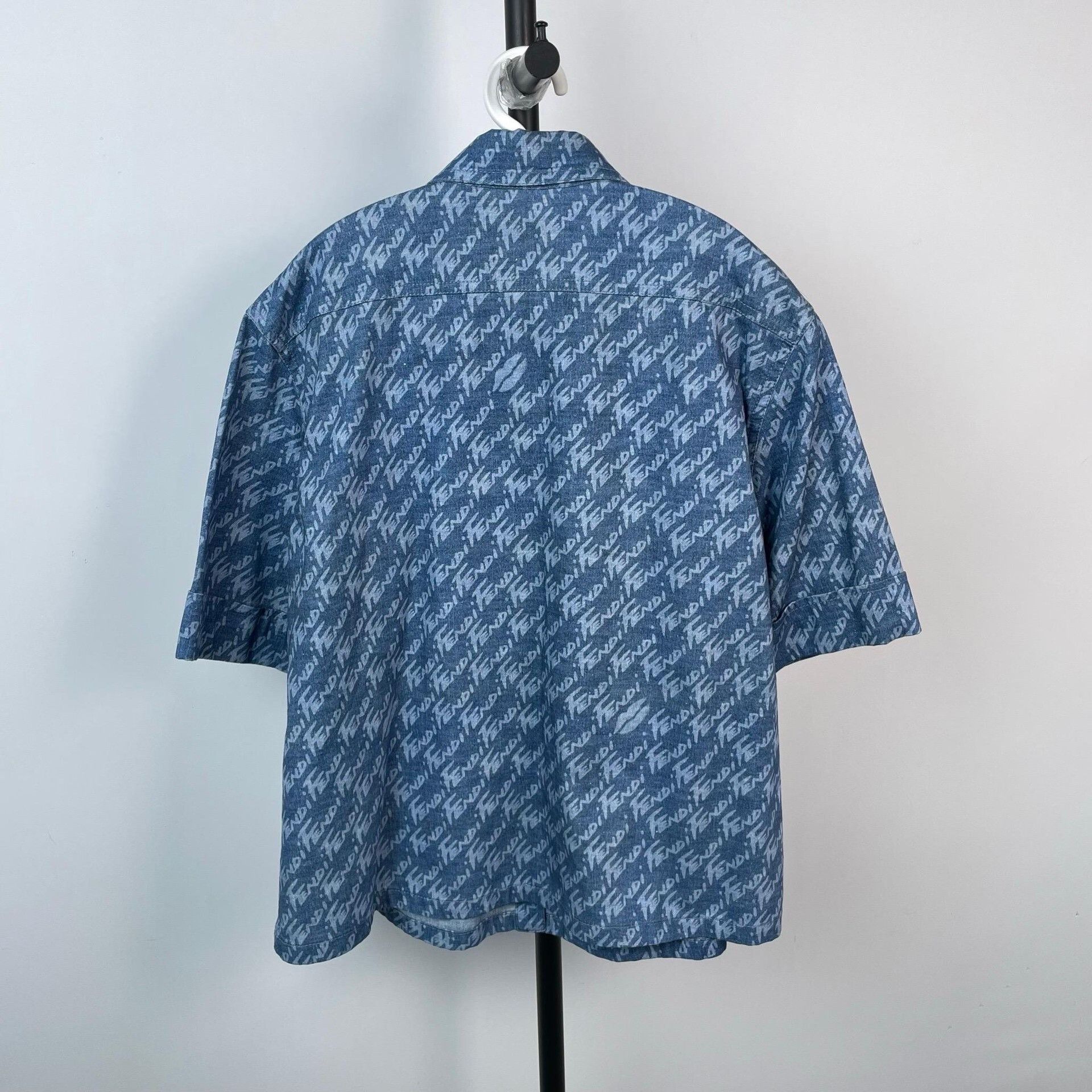 Fendi Fendi Blue All-Over Print Denim Jacket Size US XS / EU 42 / 0 - 2 Thumbnail