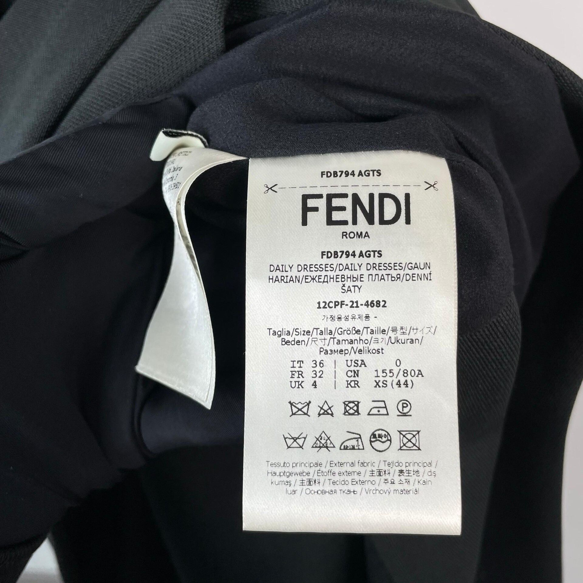 Fendi Fendi Black Silk Sleeveless Hem Split Dress Size XS / US 0-2 / IT 36-38 - 4 Thumbnail