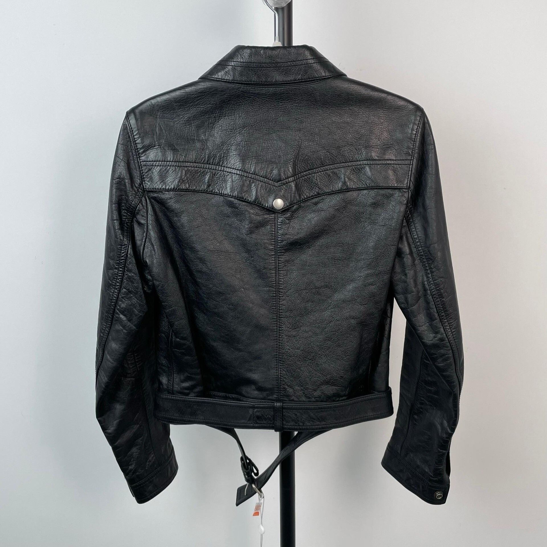 Yves Saint Laurent YSL Black Biker Leather Jacket Size XS / US 0-2 / IT 36-38 - 2 Thumbnail