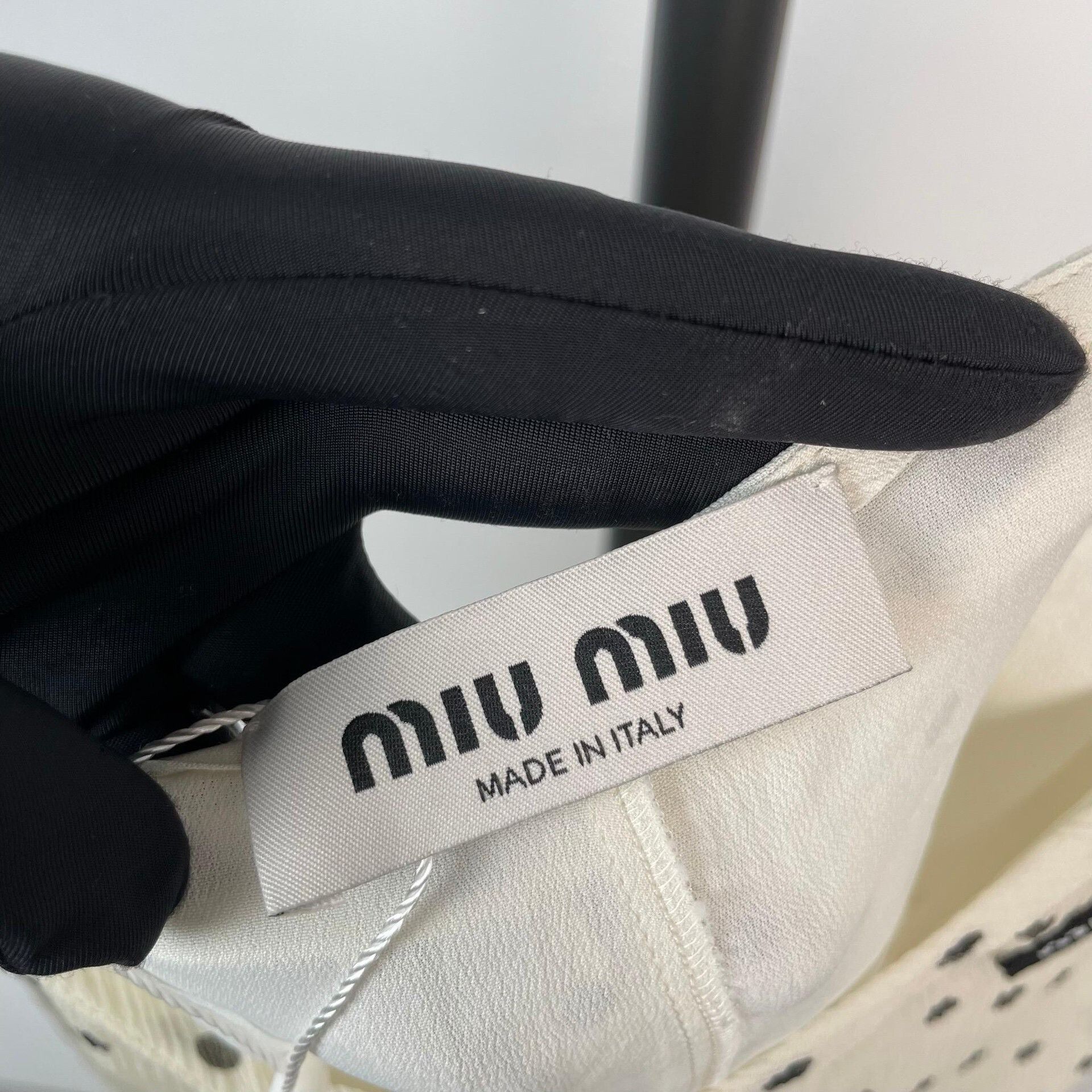 Miu Miu Miumiu Silk Polka Dot Skirt Size 38" / US 16 / IT 52 - 6 Thumbnail