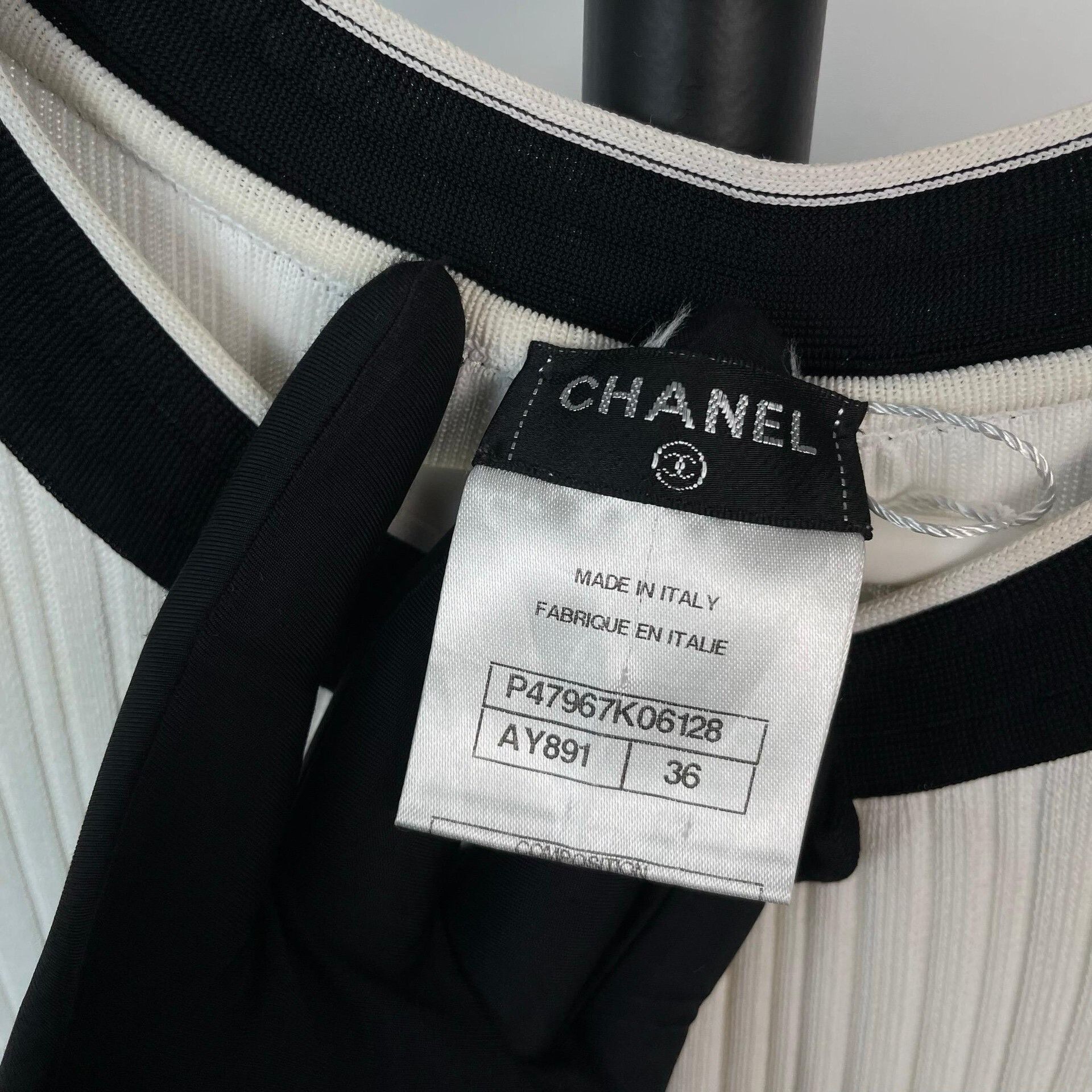 Chanel Chanel Black White Bow Pleated Dress Size XS / US 0-2 / IT 36-38 - 5 Thumbnail