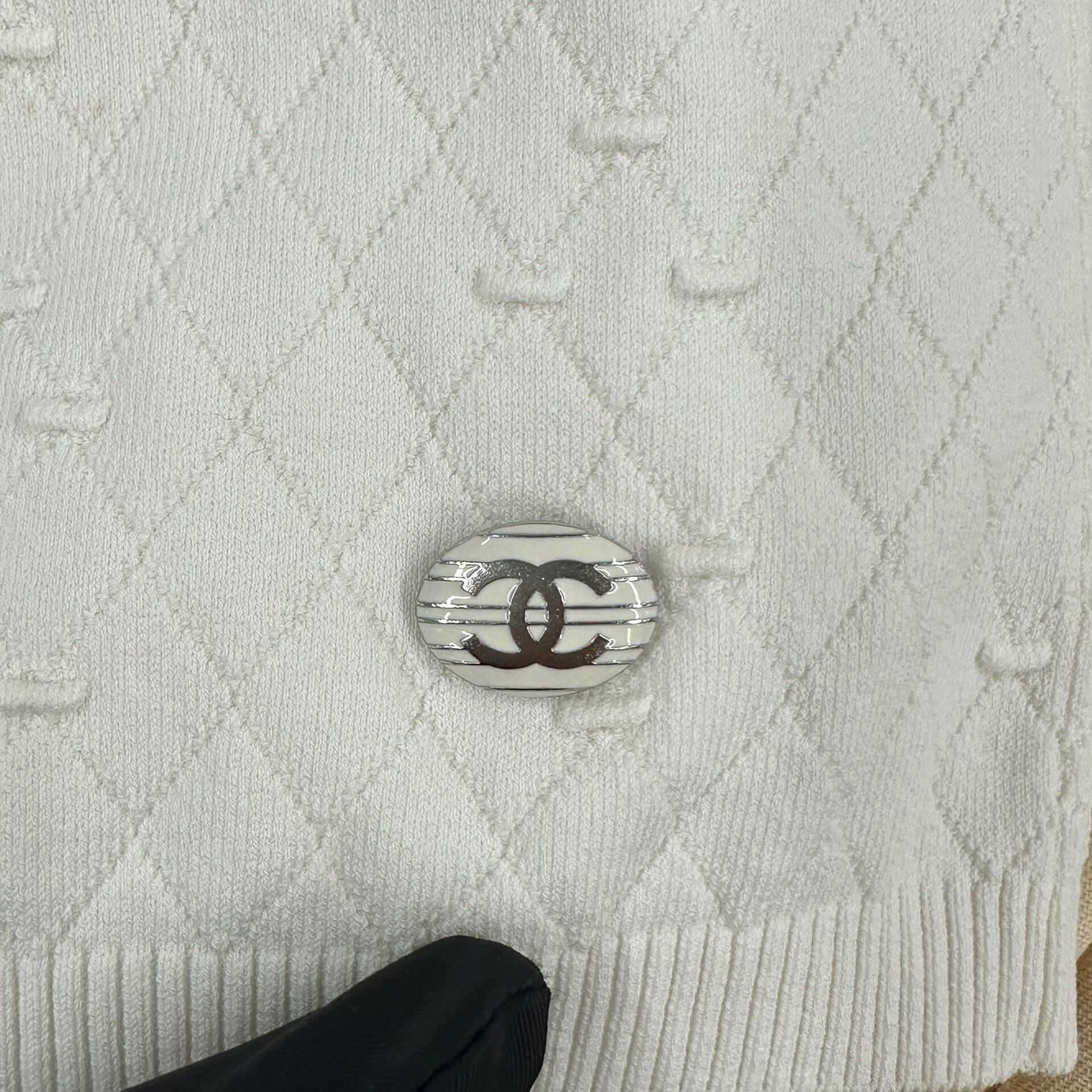 Chanel Chanel White Square Neck Jacquard Top 34 Size XXS / US 00 / IT 34 - 3 Thumbnail