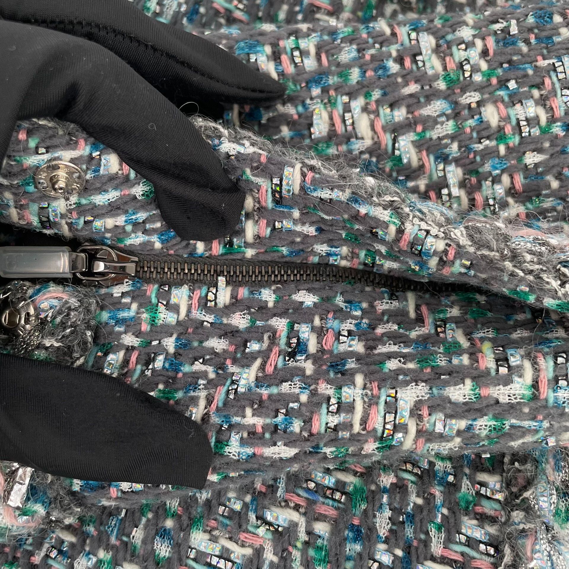 Chanel Chanel Blue-Green Tweed Long Coat Size XS / US 0-2 / IT 36-38 - 4 Thumbnail