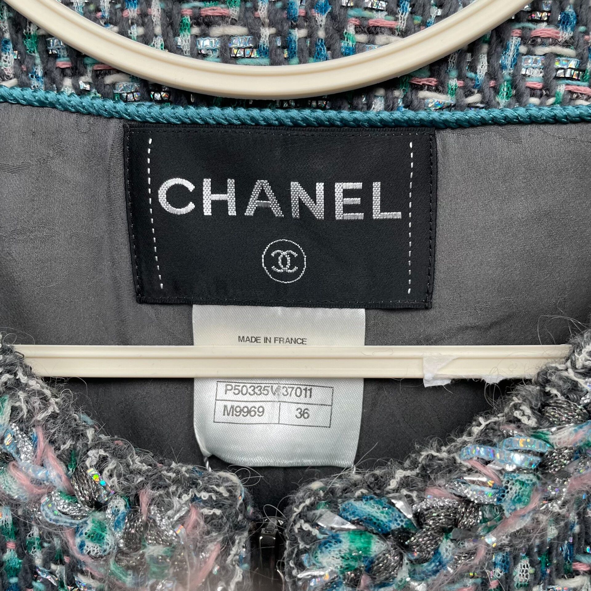 Chanel Chanel Blue-Green Tweed Long Coat Size XS / US 0-2 / IT 36-38 - 5 Thumbnail