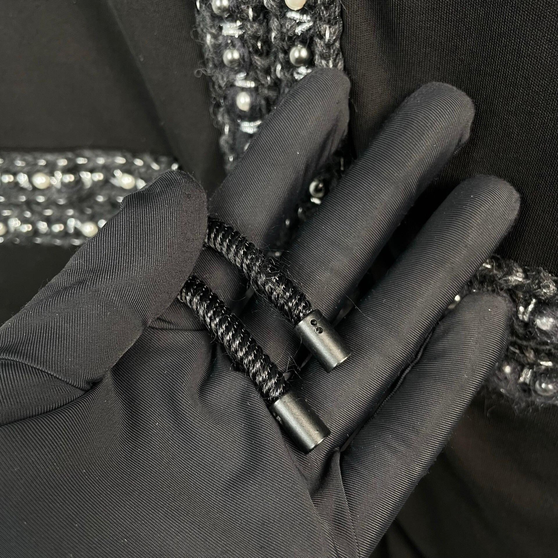 Chanel Chanel Black Silver Trim Silk Shirt Coat Size S / US 4 / IT 40 - 4 Thumbnail