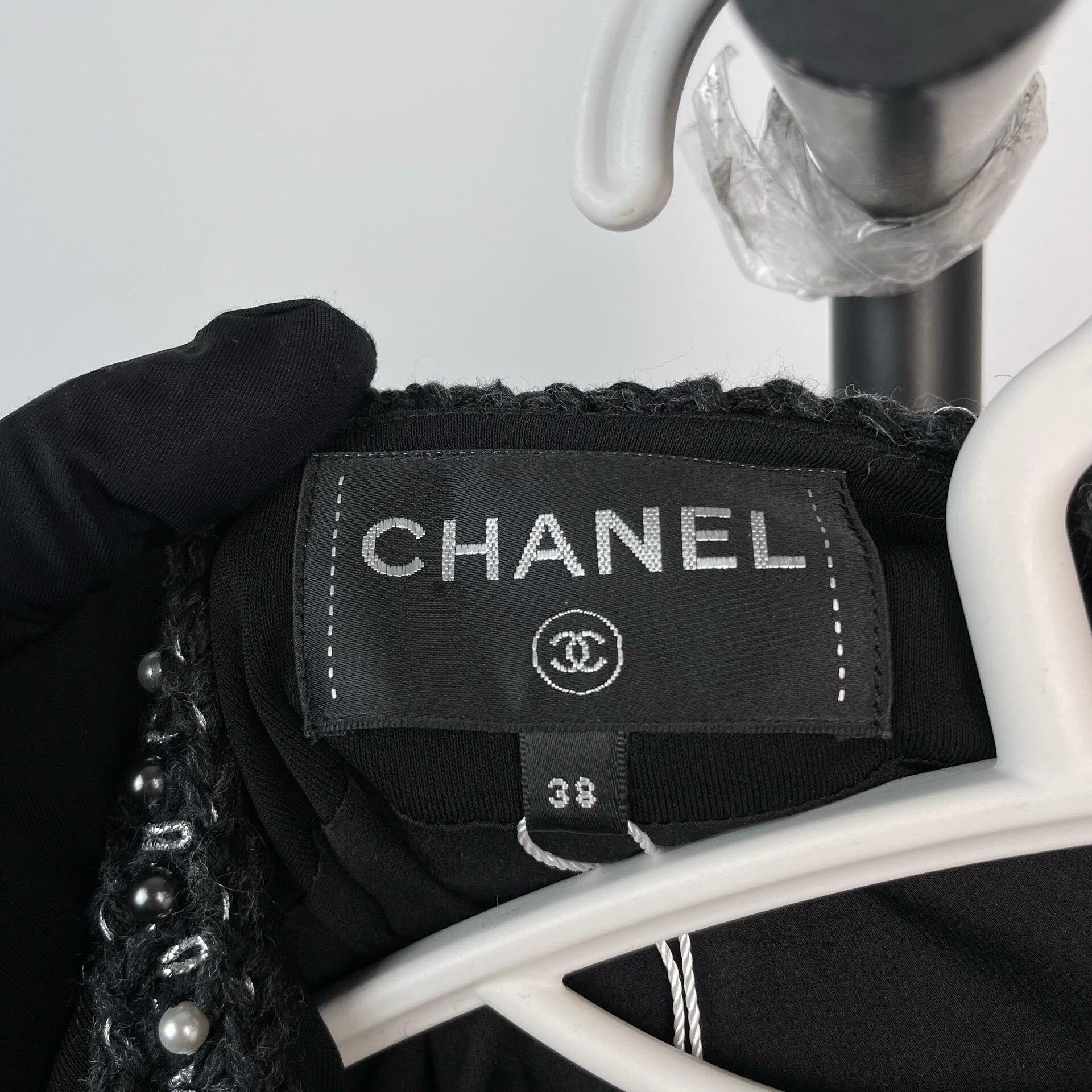 Chanel Chanel Black Silver Trim Silk Shirt Coat Size S / US 4 / IT 40 - 6 Thumbnail