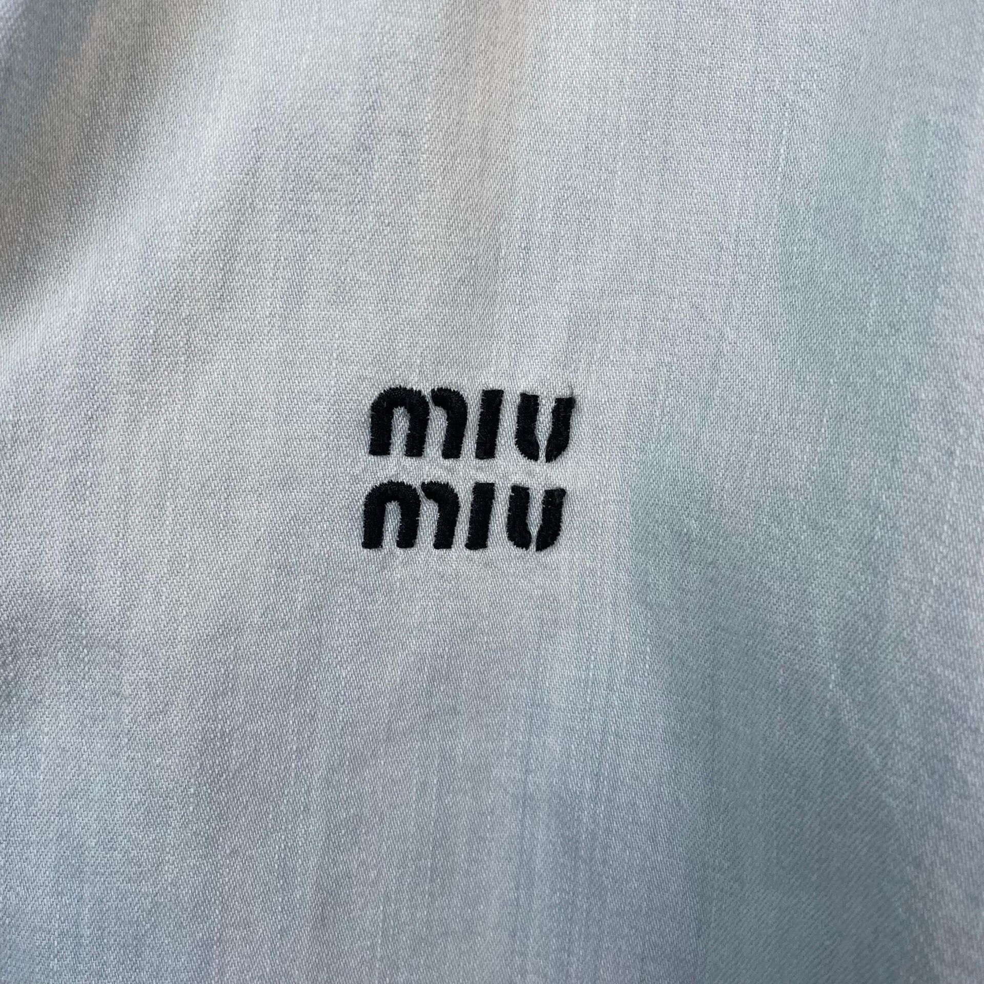 Miu Miu MiuMiu Light Blue Gradient Denim Shirt Size S / US 4 / IT 40 - 3 Thumbnail