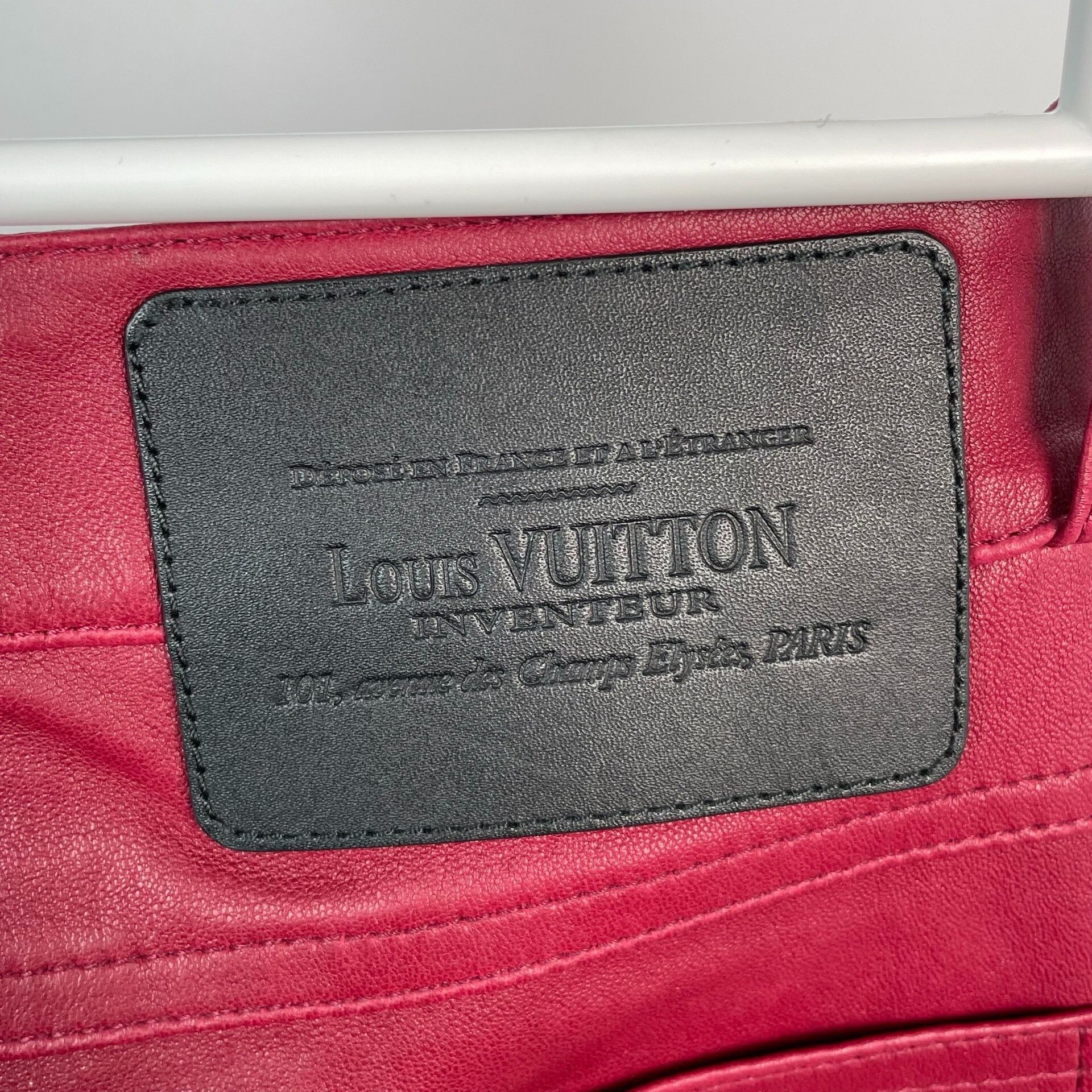 Louis Vuitton Louis Vuitton Red Long Gold Zip Leather Pants Size 34" / US 12 / IT 48 - 5 Thumbnail