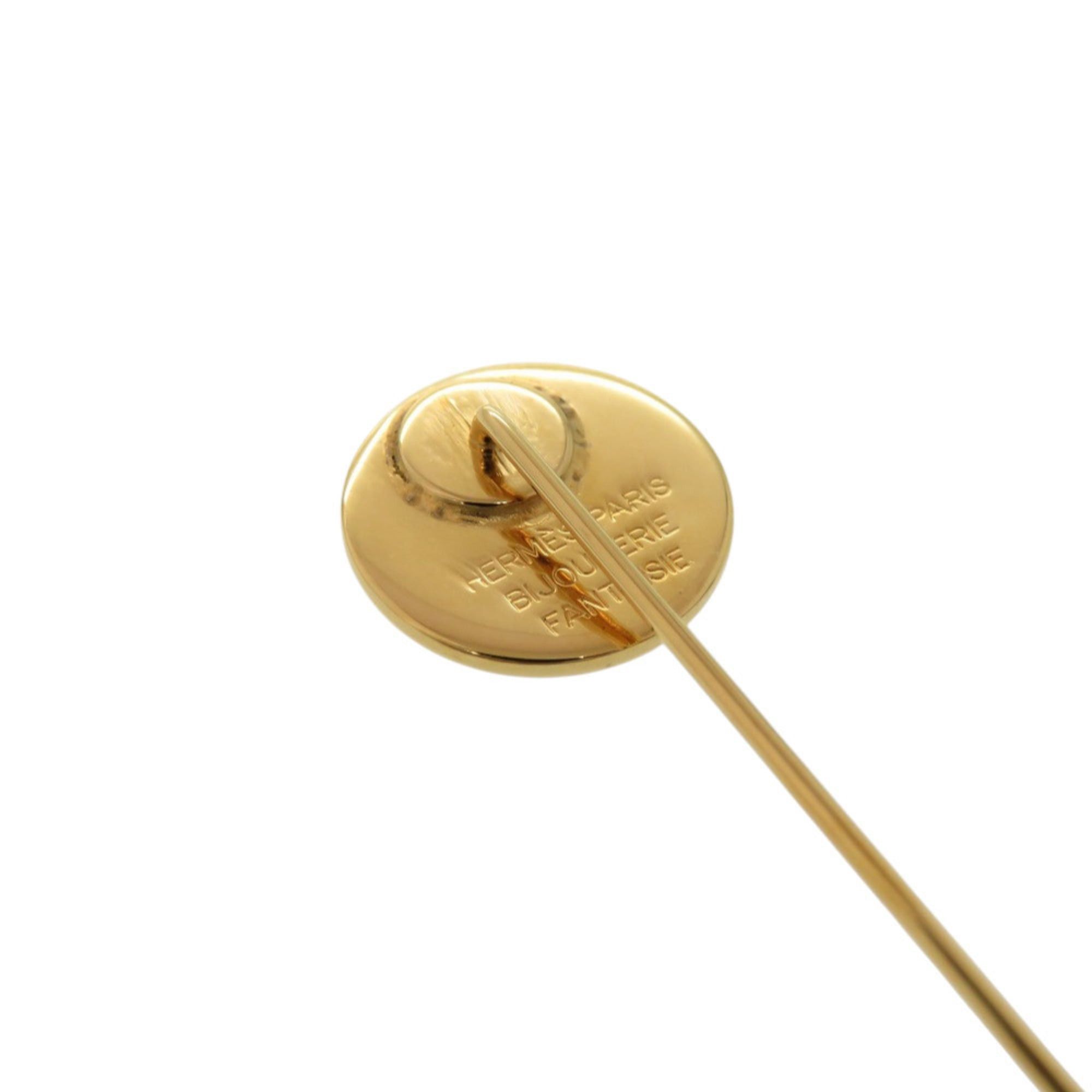 Hermes Like new Hermes Serie gold pin brooch accessory 0147 Size ONE SIZE - 3 Thumbnail
