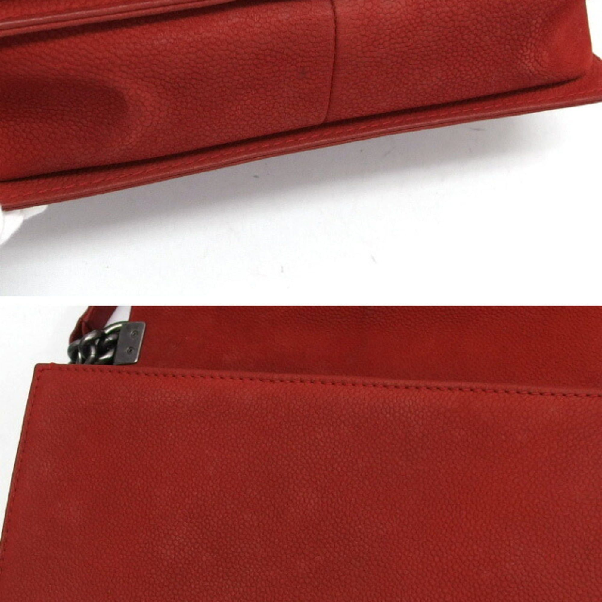 Chanel Chanel Boy 25 Chain Shoulder Bag Red Size ONE SIZE - 8 Thumbnail