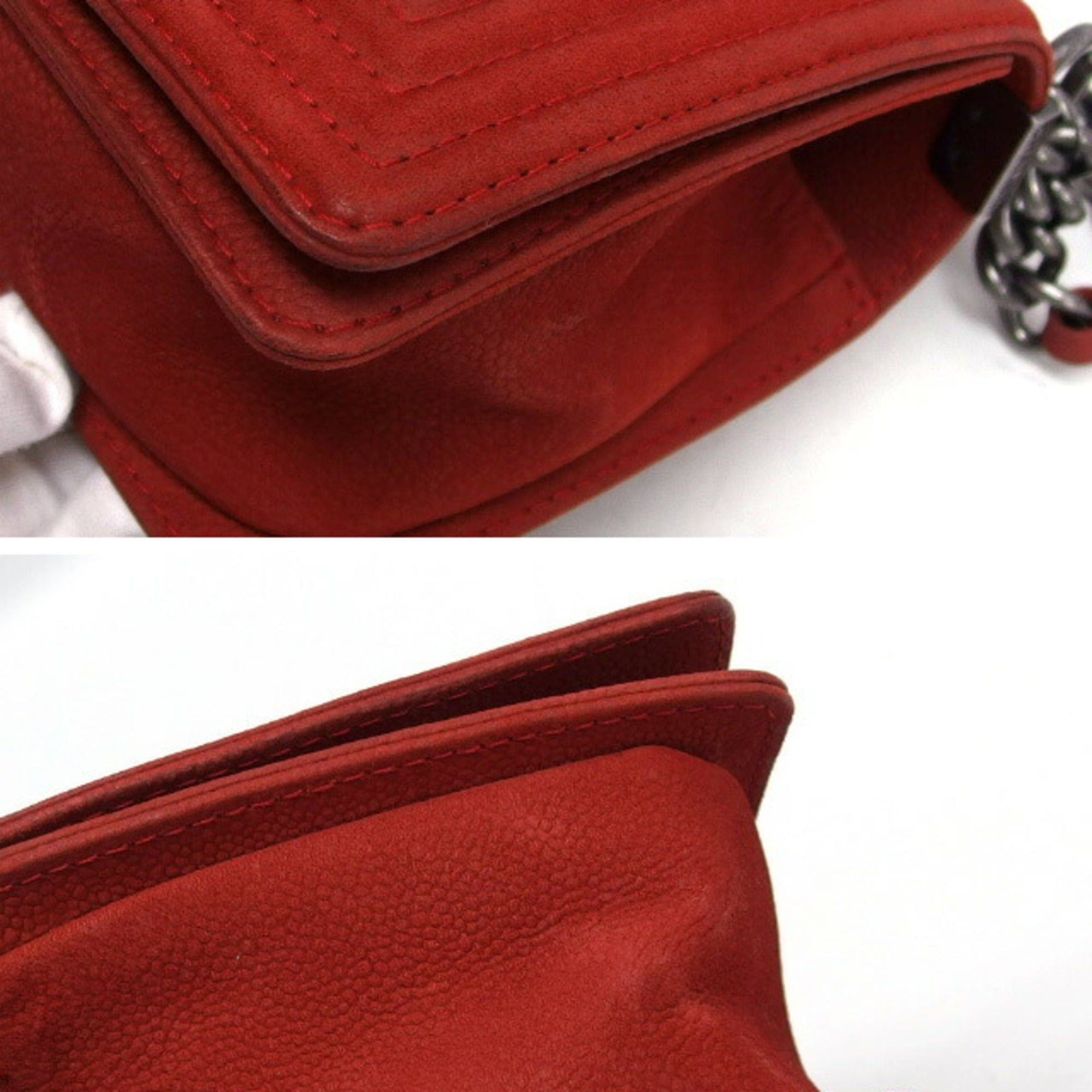 Chanel Chanel Boy 25 Chain Shoulder Bag Red Size ONE SIZE - 6 Thumbnail