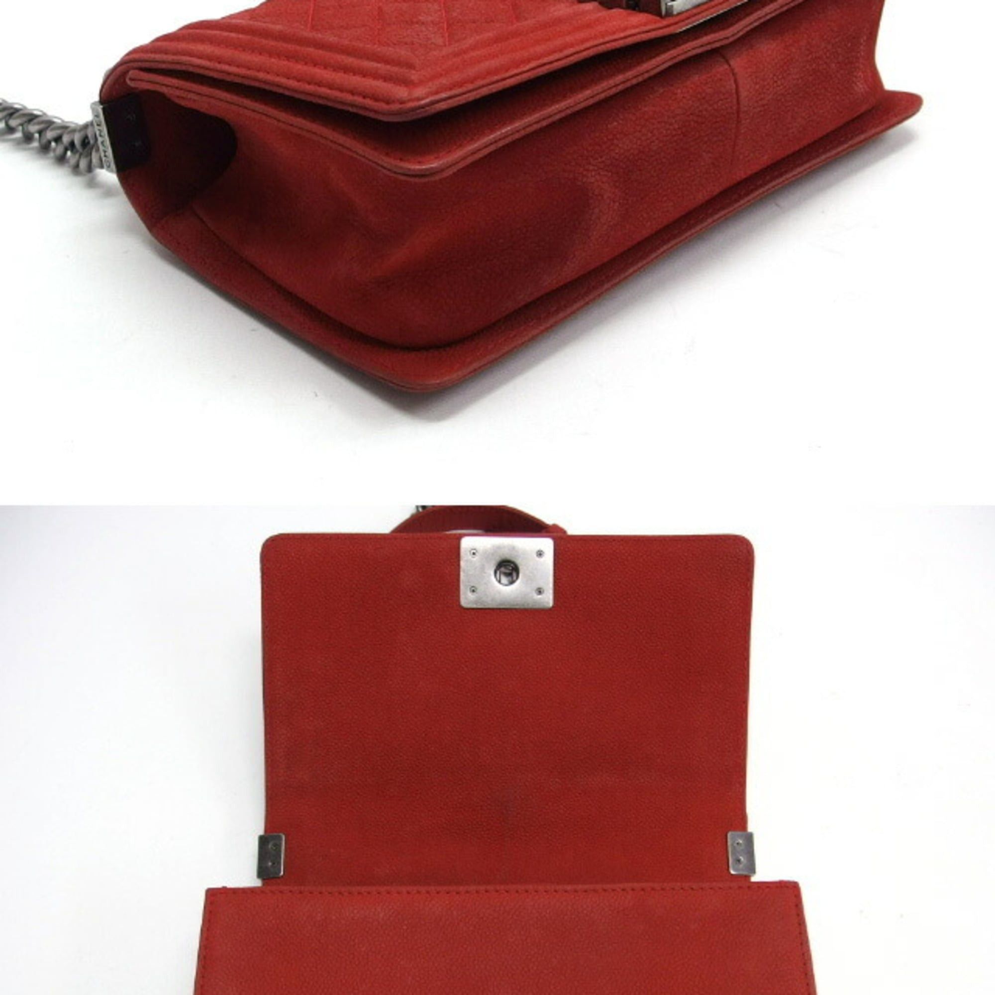 Chanel Chanel Boy 25 Chain Shoulder Bag Red Size ONE SIZE - 4 Thumbnail