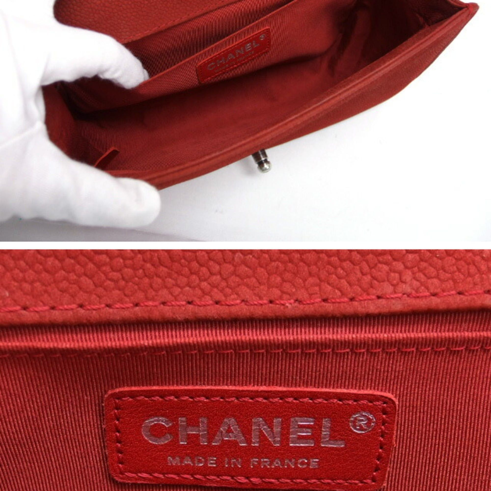 Chanel Chanel Boy 25 Chain Shoulder Bag Red Size ONE SIZE - 5 Thumbnail