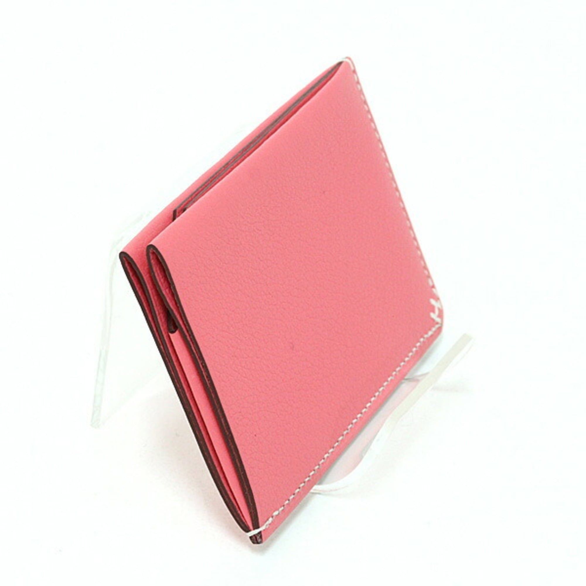 Hermes Hermes card case H Serie Veau Evercolor Rose Azalee W stamp (made in 2024) Stitch Size ONE SIZE - 3 Thumbnail