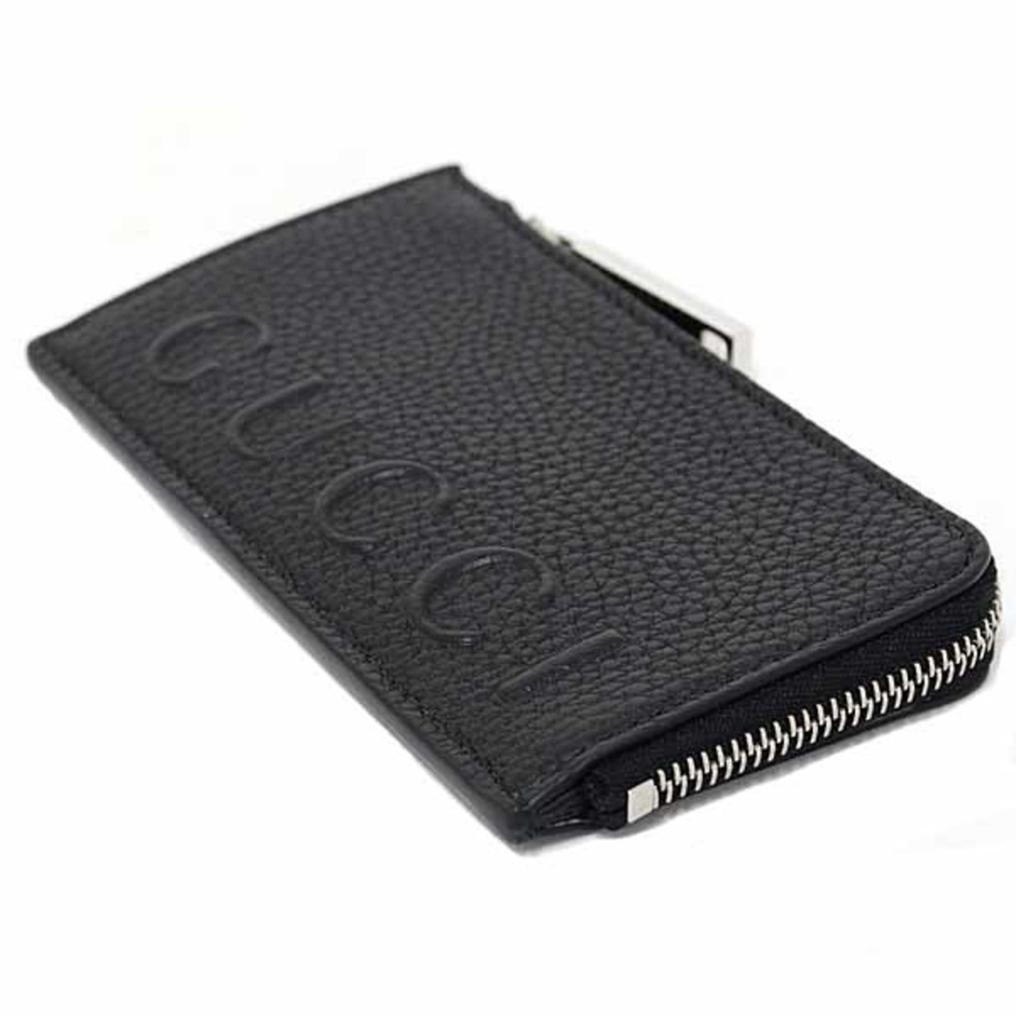 Gucci Gucci Zip Card Case Coin Fragment Black Grain Leather 835073 Unused Size ONE SIZE - 5 Thumbnail