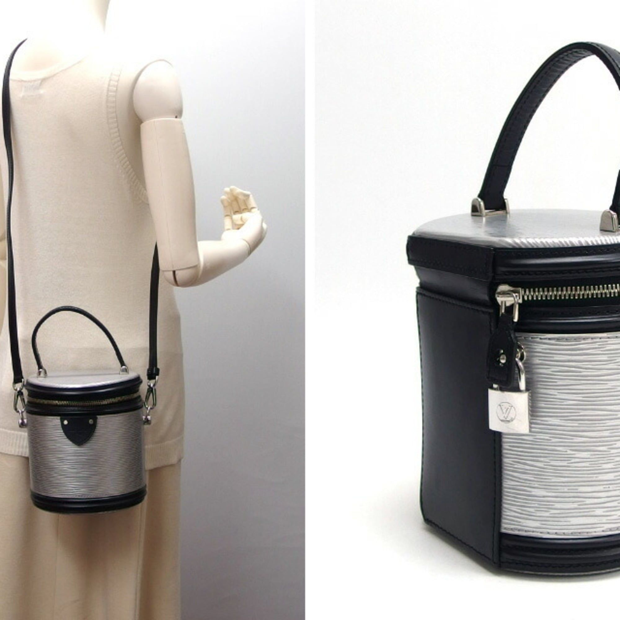 Louis Vuitton Louis Vuitton Epi Cannes Handbag Silver x Black M55316 Size ONE SIZE - 3 Thumbnail