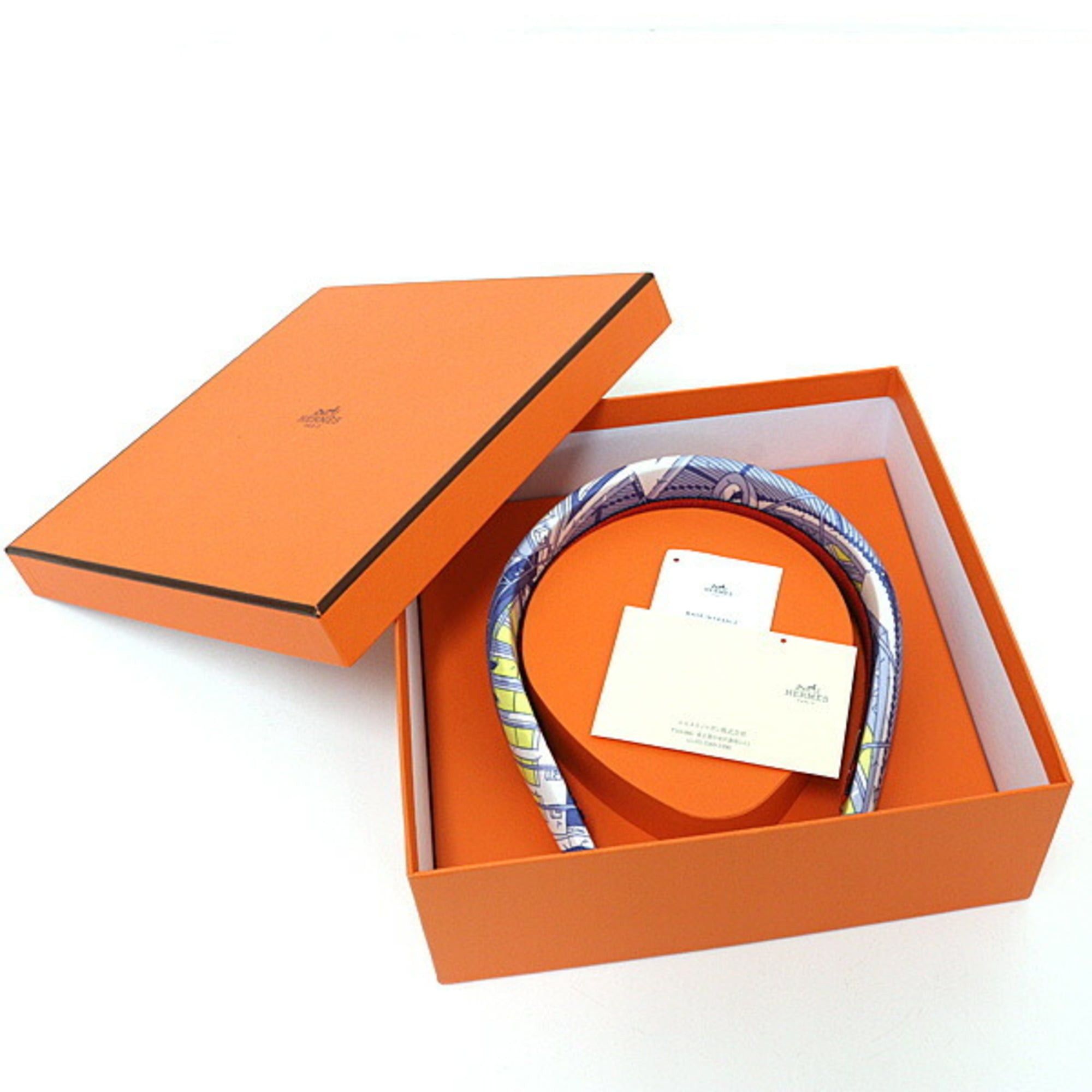 Hermes Hermes Hermès "Legend of the Winged Horse" headband, light blue silk twill, 4.5cm wide, hair accessory Size ONE SIZE - 6 Thumbnail